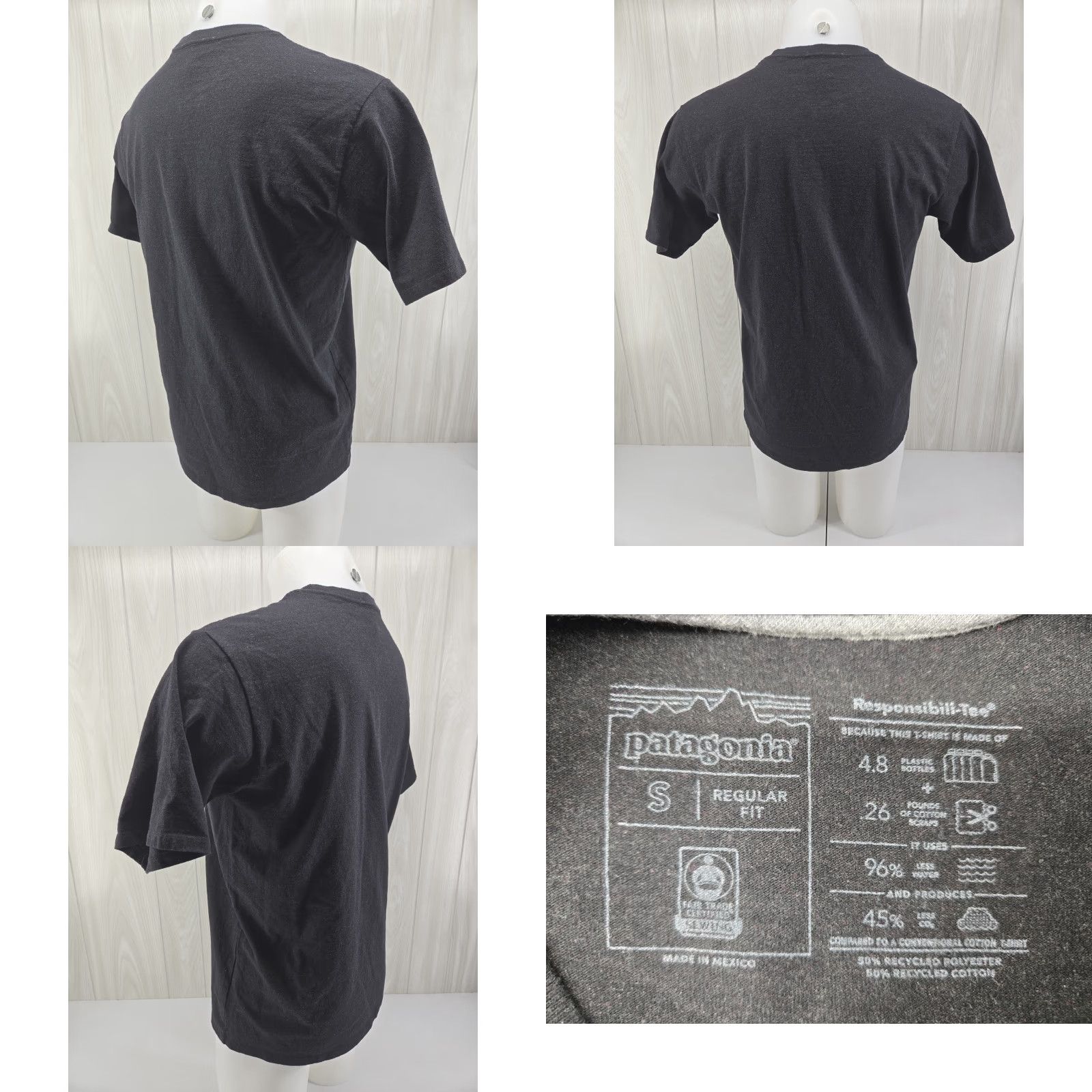 Patagonia Patagonia Mens SMALL Crewneck T Shirt Bear Wild Fish Waters Charcoal Black Size US S / EU 44-46 / 1 - 8 Thumbnail