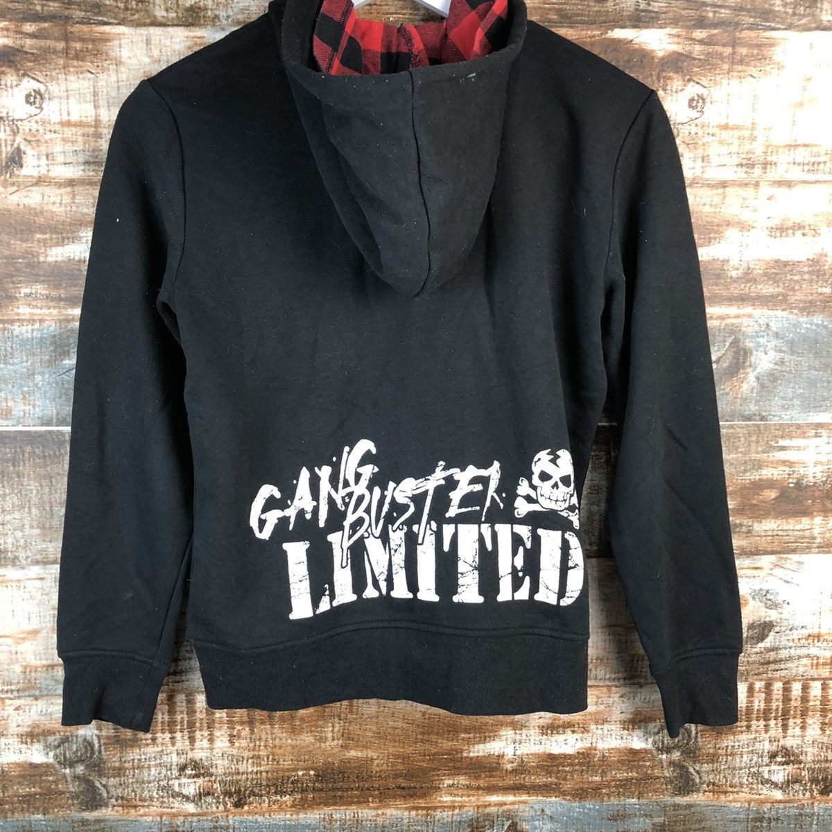 Japanese Brand Gang Busters skull punk Black sweater Hoodie #A2458 Size US XS / EU 42 / 0 - 16 Thumbnail