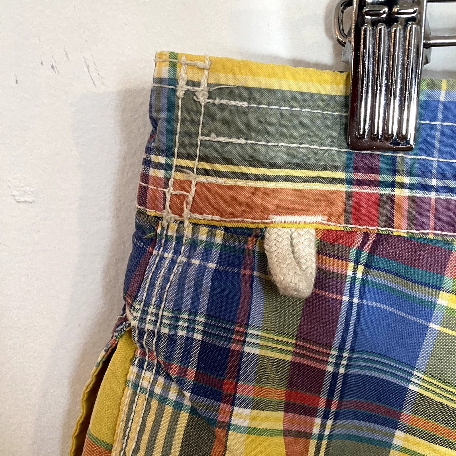 Polo Ralph Lauren × Vintage Vintage Polo Ralph Lauren Plaid Yellow Swim Trunks Size US 40 / EU 56 - 8 Thumbnail
