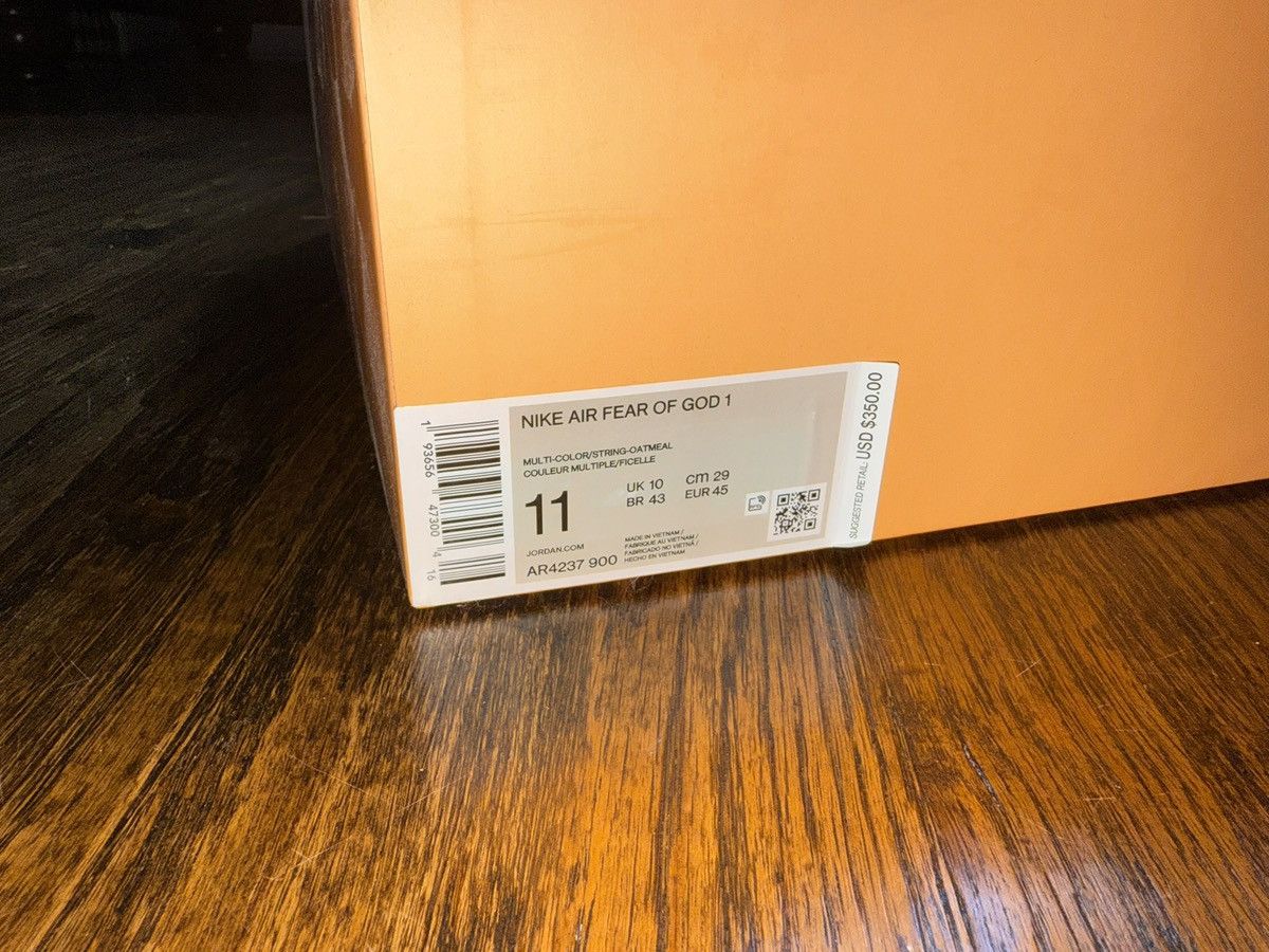 Fear of God × Nike Nike Air Fear Of God 1 Oatmeal AR4237-900 Sneaker SIZE 11 Size US 11 / EU 44 - 6 Thumbnail