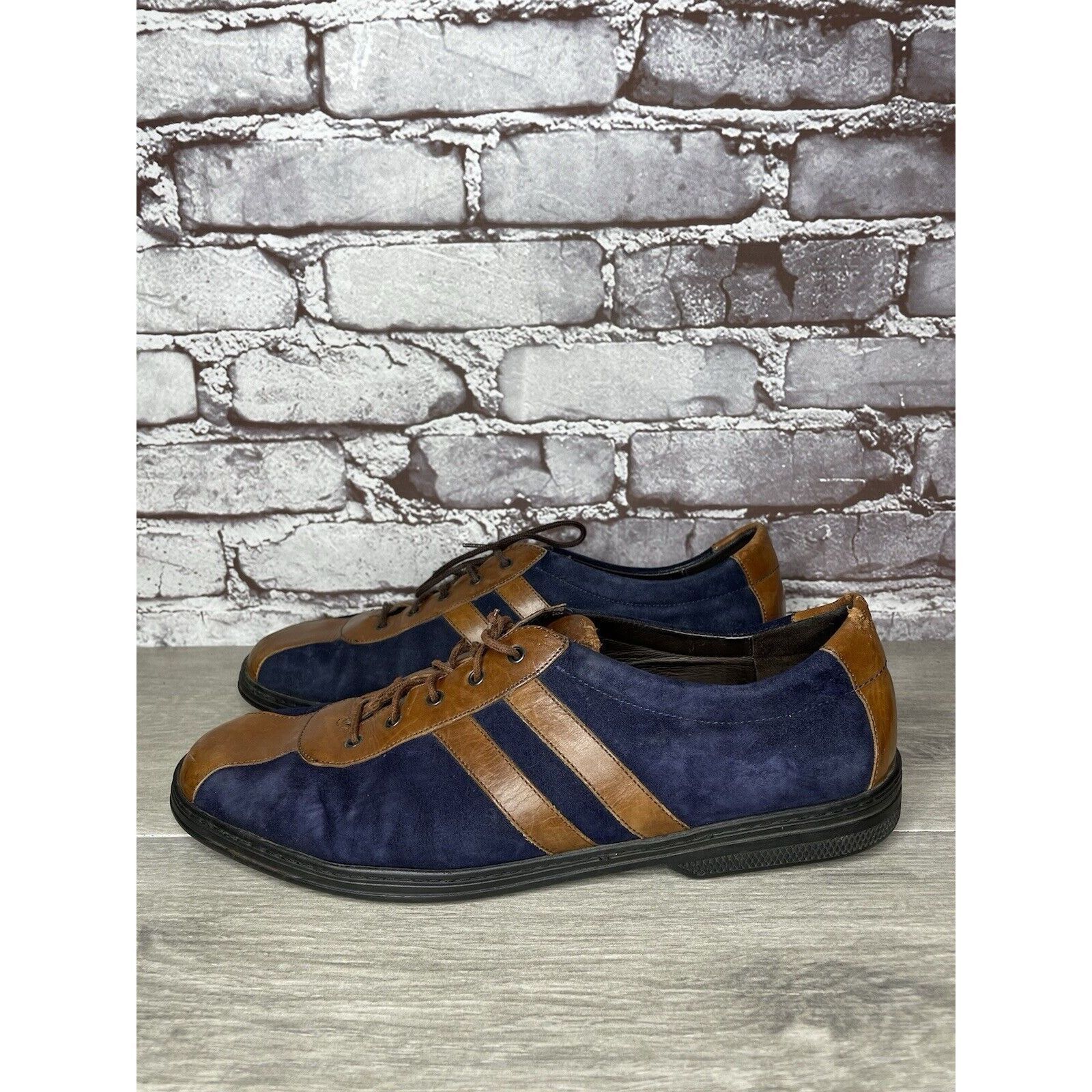 Cole Haan Bragano Blue Suede Brown Leather Bicycle Casual Lace Shoes M Size US 9.5 / EU 42-43 - 17 Thumbnail