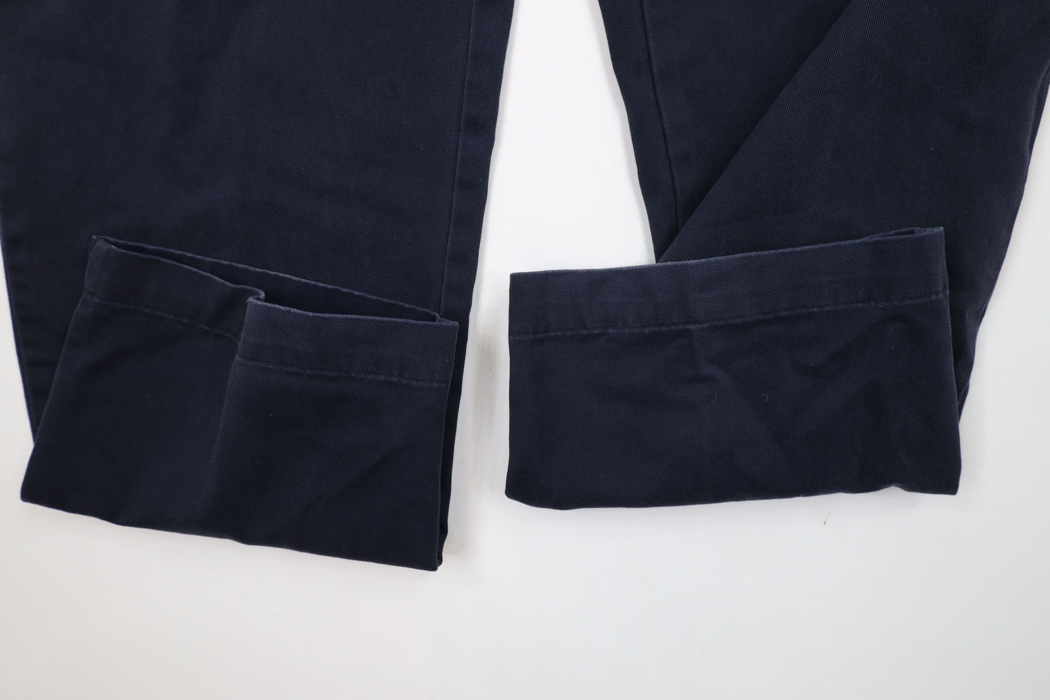 Ralph Lauren × Vintage Vintage 90s Ralph Lauren Wide Leg Chino Pants Navy Blue Size US 35 - 7 Thumbnail