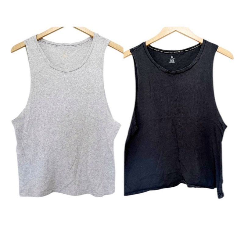 Other Aerie Offline Lot of 2 Gray Muscle Tank Tops Sz S Size S / US 4 / IT 40 - 1 Thumbnail