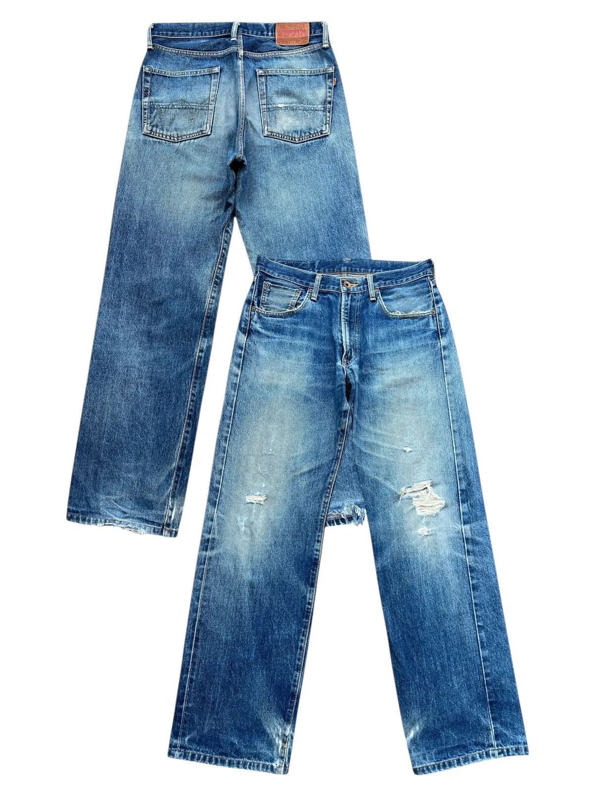 Vintage Edwin 505x Selvedge Distressed Denim Jeans 32x33
