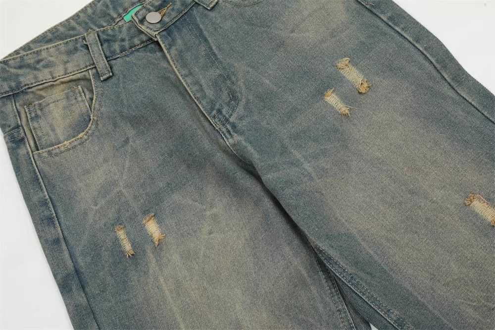 Japanese Brand × Jean Men's street retro loose washed distressed jeans y2k Size US 34 / EU 50 - 4 Thumbnail