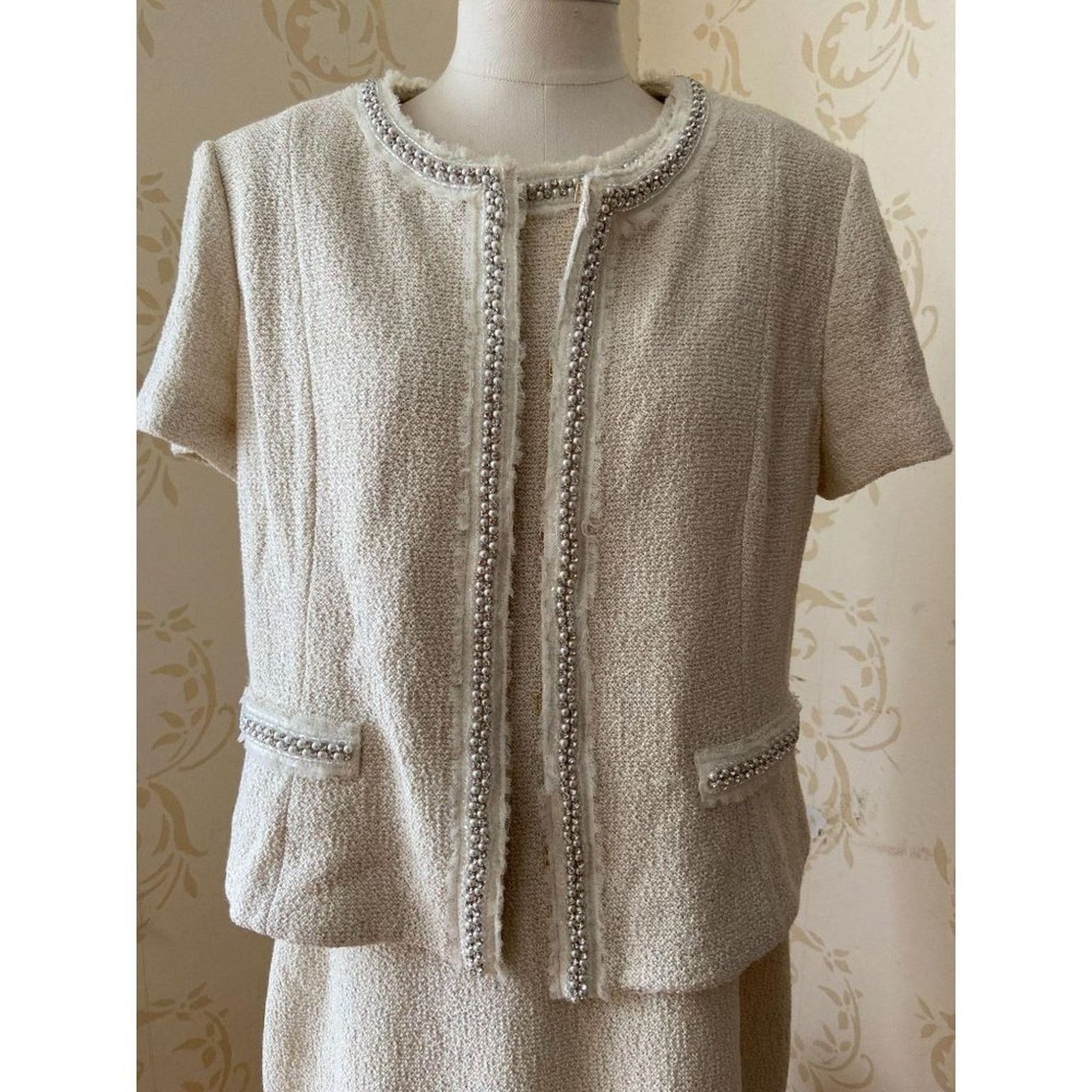 St. John St. John Hand Beading 2c Matching Dress & Jacket - Size L / US 10 / IT 46 - 6 Thumbnail
