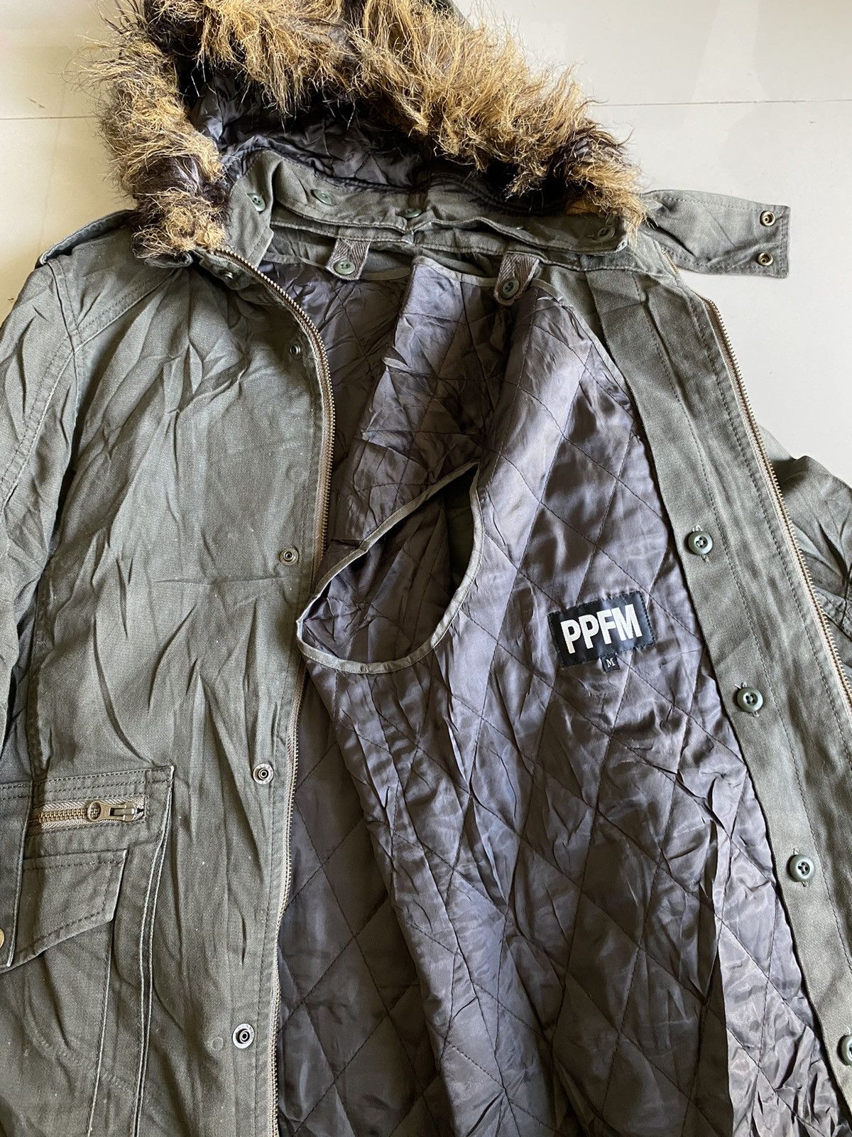 If Six Was Nine × Le Grande Bleu (L.G.B.) × PPFM 2000s PPFM faux fur parka heavy jacket Size US M / EU 48-50 / 2 - 3 Thumbnail