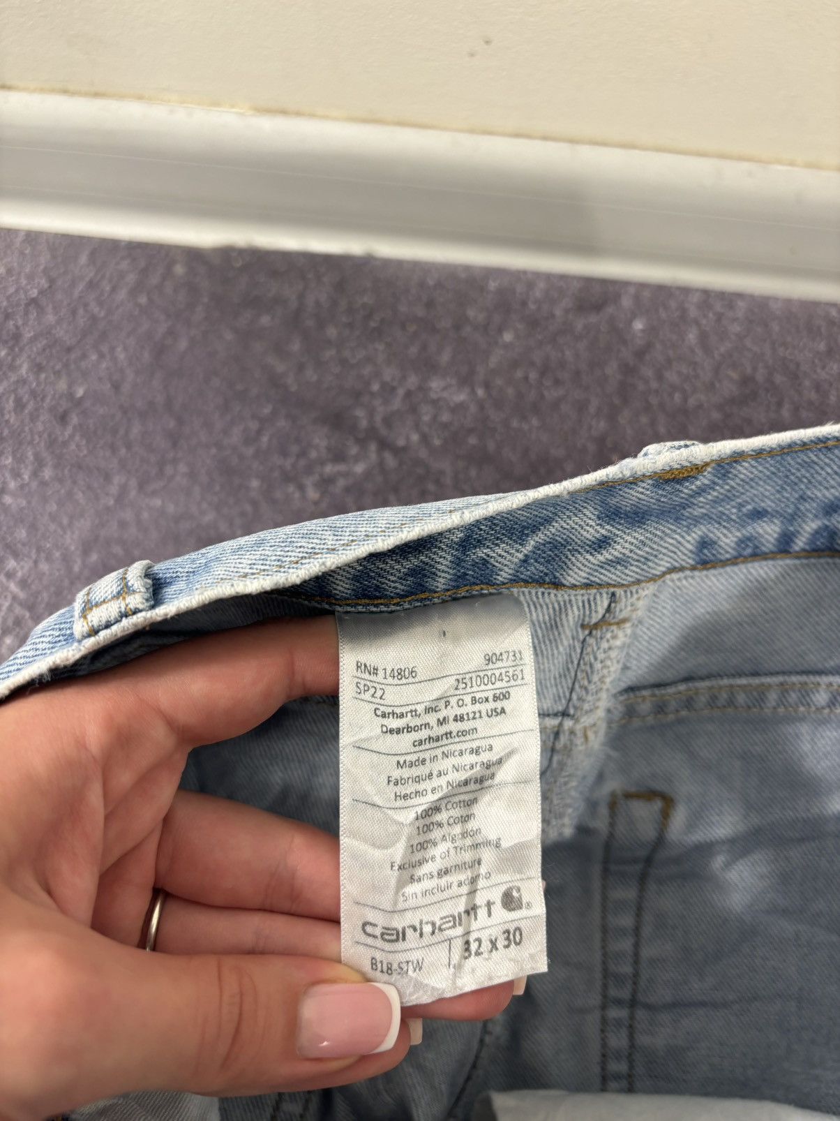 Carhartt Vintage Carhartt Y2K Light Blue Work Hype Heavy Denim Jeans Size US 32 / EU 48 - 18 Thumbnail