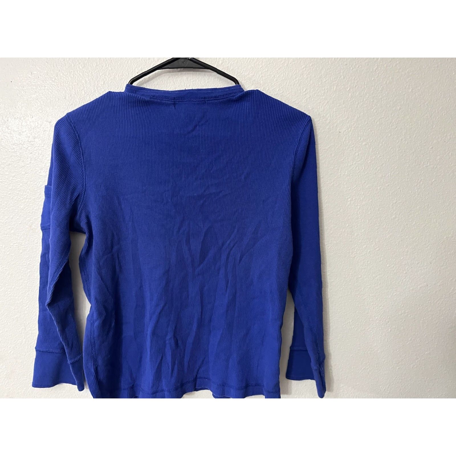 Ralph Lauren Lauren Ralph Lauren Waffle Knit Womens S Blue V-Neck Thermal Top Size S / US 4 / IT 40 - 3 Thumbnail