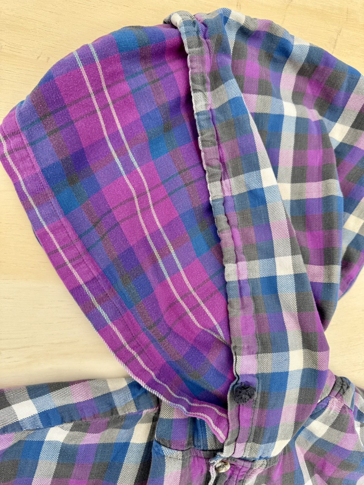 Lil Yachty × Vintage Vintage 90’s Retro Plaid Double Hood Flannel Hoodie Shirt Size US L / EU 52-54 / 3 - 2 Thumbnail