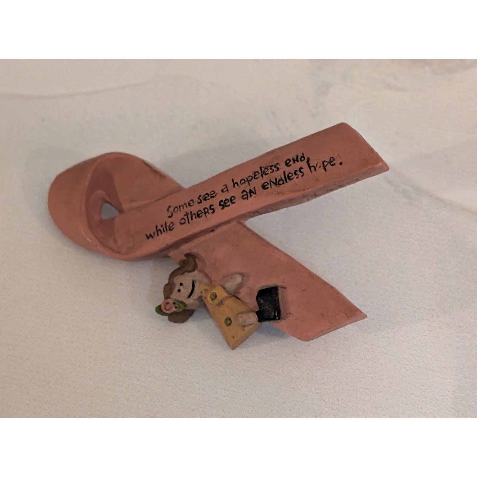 Vintage VTG Breast Cancer Pink Ribbon Brooch Inscribed Endless Hope Size ONE SIZE - 1 Thumbnail