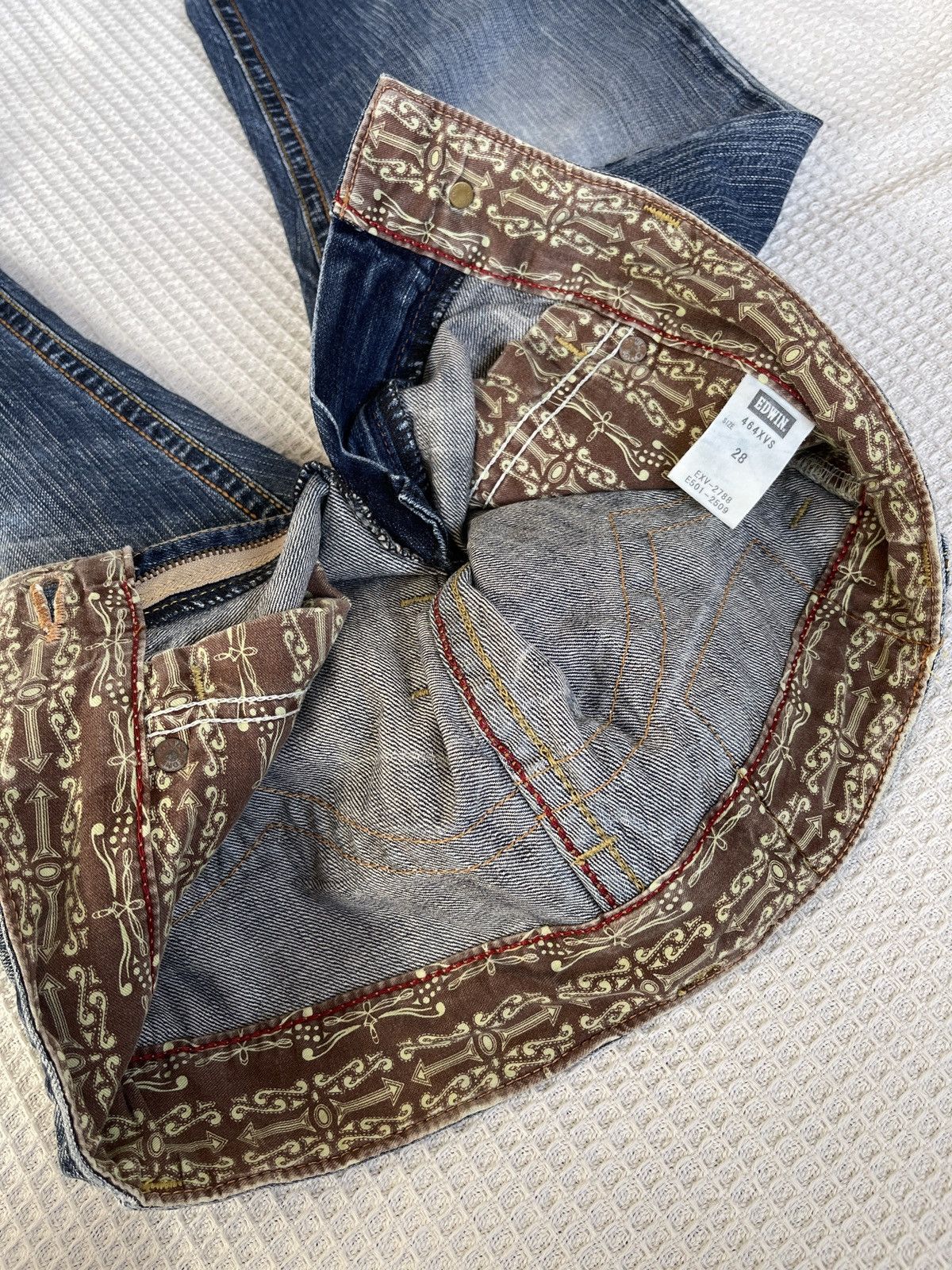 Edwin Last Drop🔥Rare🔥EDWIN Exclusive Vintage Wide Leg Jeans Size US 30 / EU 46 - 9 Thumbnail