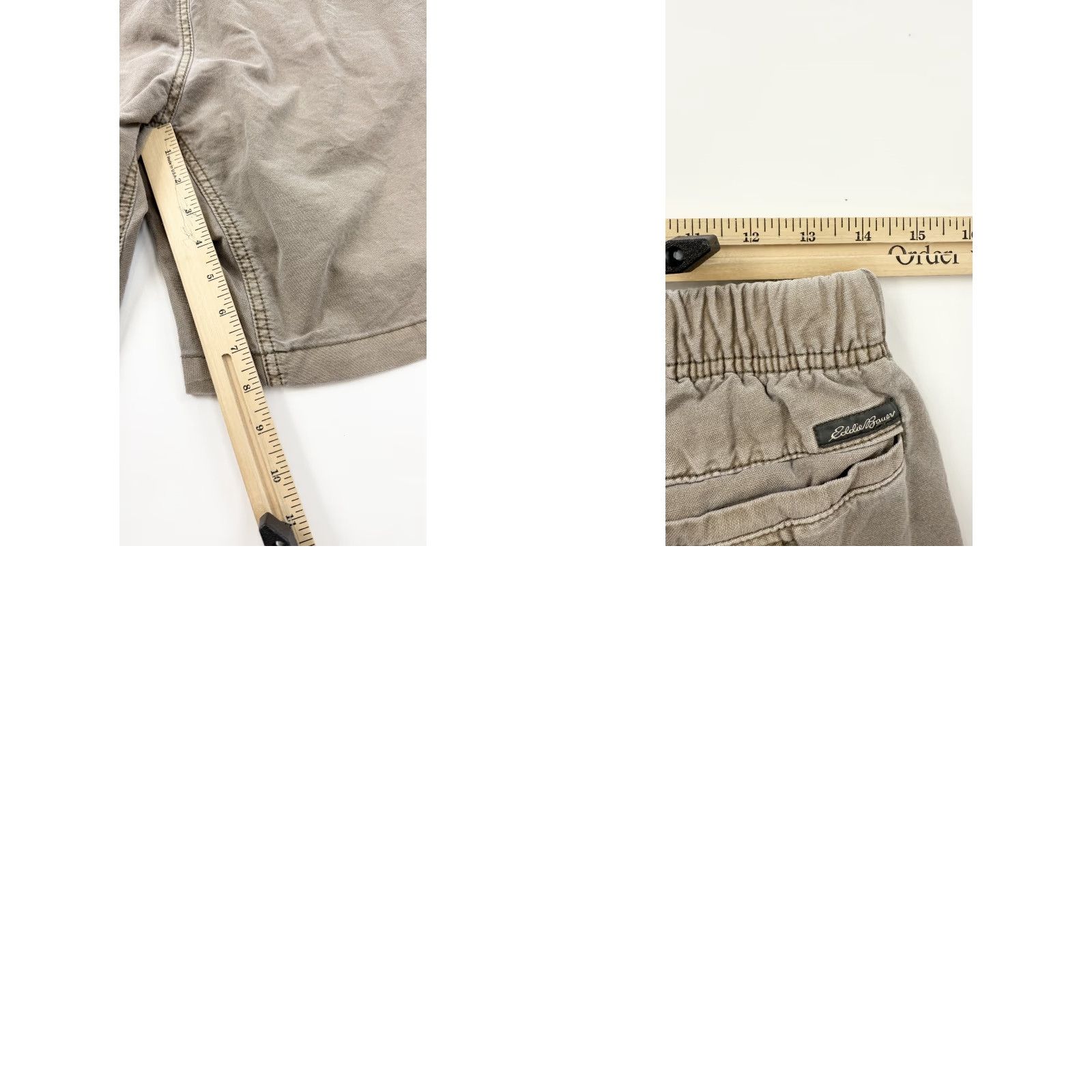 Eddie Bauer Eddie Bauer Shorts Mens M Brown Chino Cotton Elastic Waist Belted Adjustable Pockets Inseam 7" Solid Vintage: No Outdoors Casual Mens Size US 31 - 8 Thumbnail