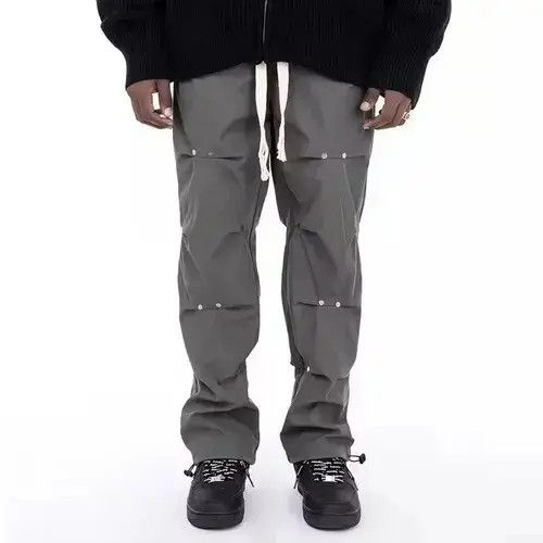 Jean Grey 3D Button Leg Pleat Nylon Pants Size US 32 / EU 48 - 4 Thumbnail