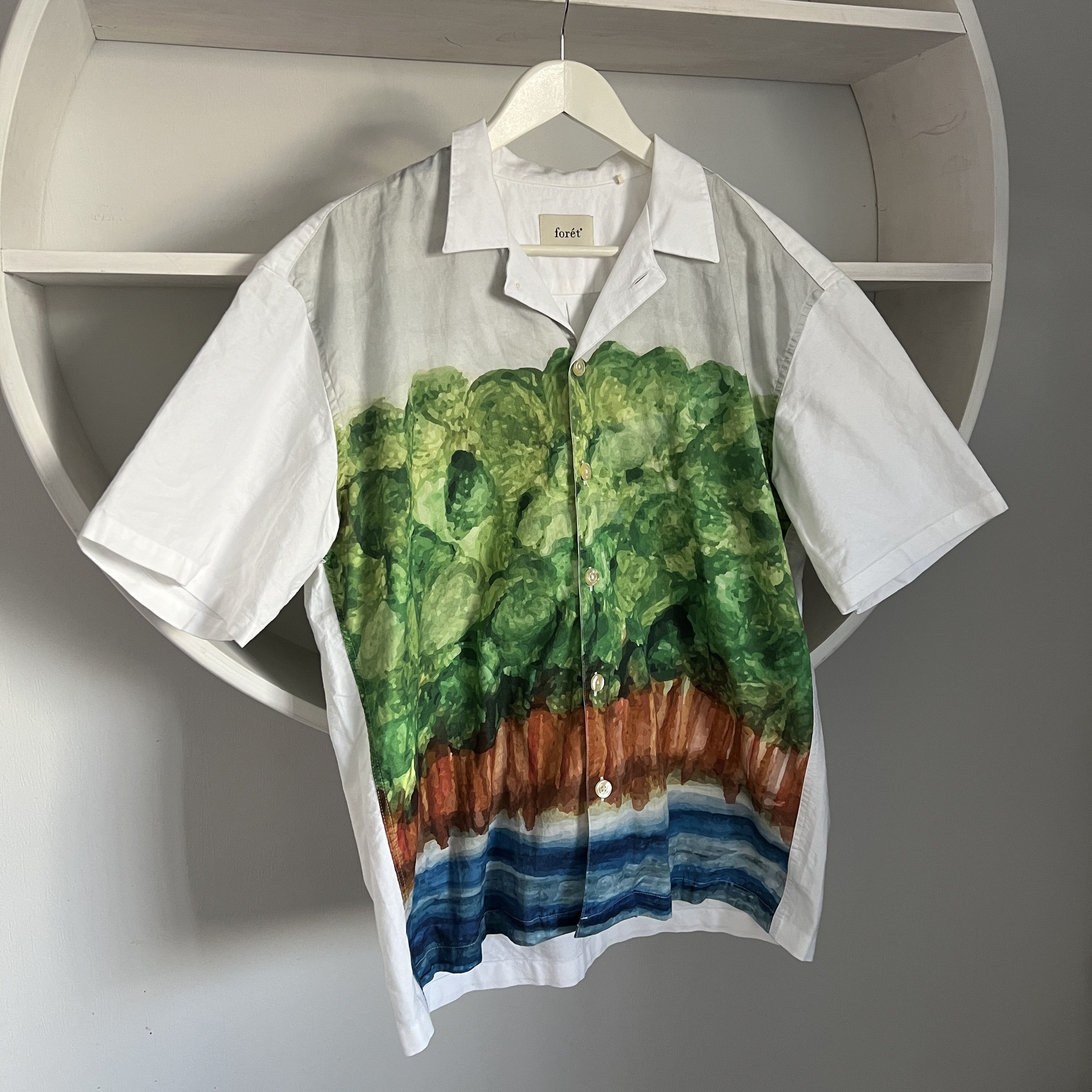 Japanese Brand × foret Men's FORET STUDIO Casual Printed Polo Shirt Size M Size US M / EU 48-50 / 2 - 2 Thumbnail