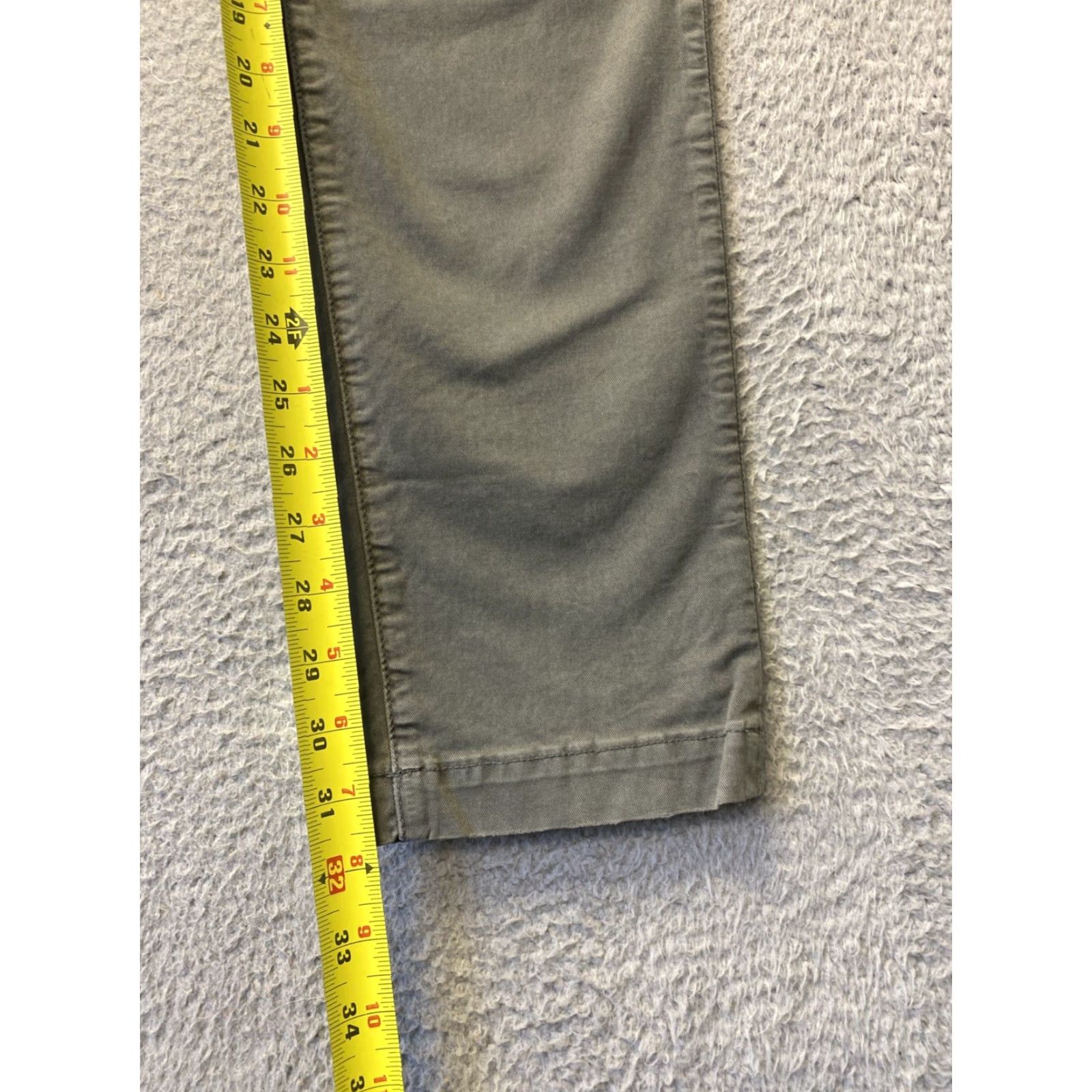 Vintage American Eagle Chino Pants Mens 29x32 Faded Olive Green Flat Front Stretch Regular Khakis Casual Preppy Logo Buttons Zip 62 Size US 29 - 5 Thumbnail