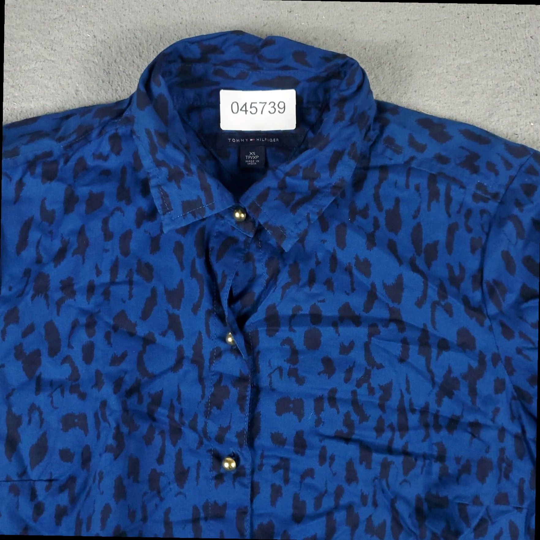 Tommy Hilfiger Tommy Hilfiger Blue Shirt Dress Womens XS Cotton Short Sleeve Button Front Size XS / US 0-2 / IT 36-38 - 2 Thumbnail