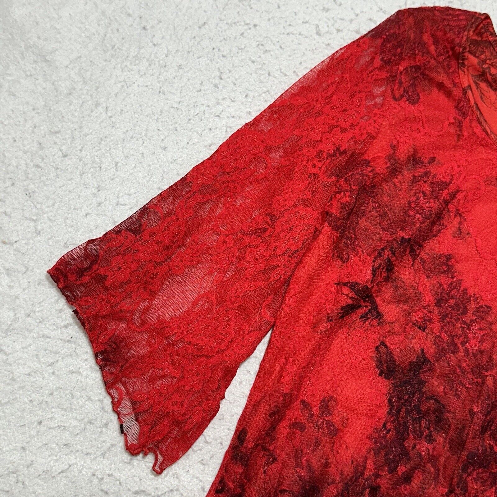 Vintage Vintage Brittany Black Small Red Black Embellished Blouse Size S / US 4 / IT 40 - 5 Thumbnail