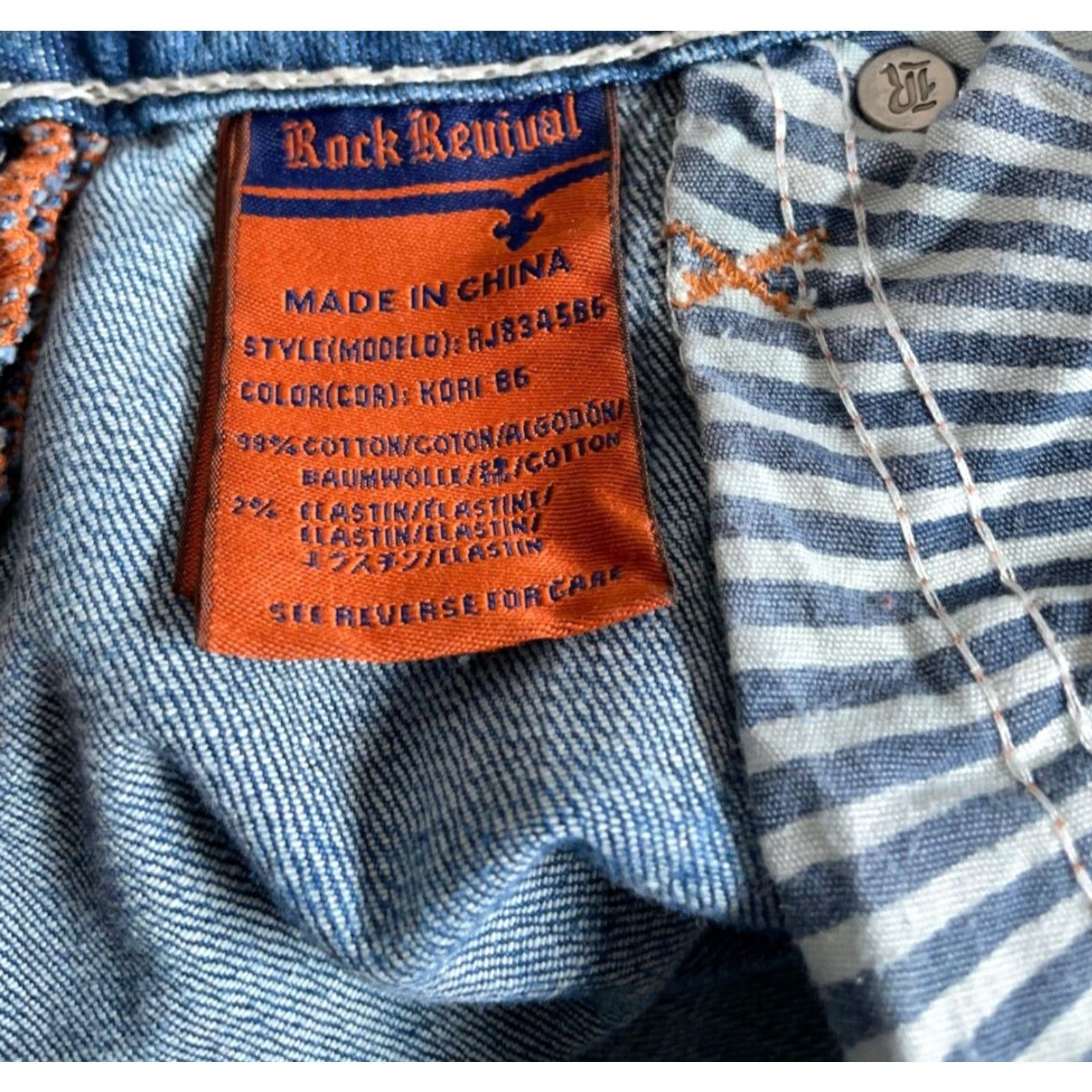Vintage VINTAGE Rock Revival Women's Bootcut Jeans 28 Regular Size Blue Denim Hipster Style Stretch Size 28" / US 6 / IT 42 - 4 Thumbnail