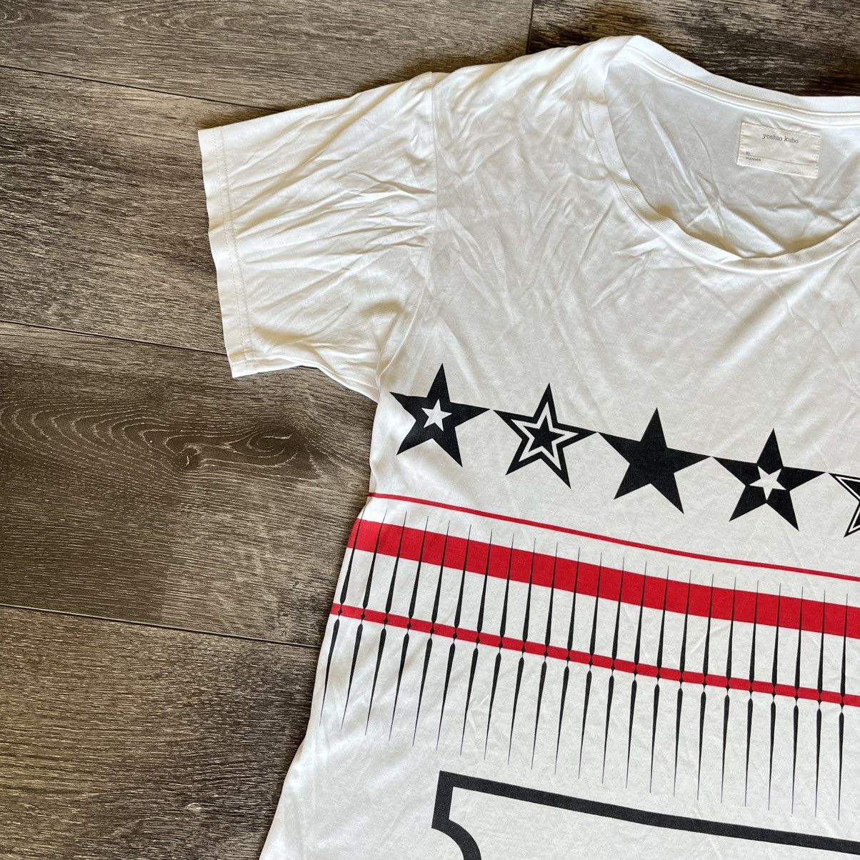 Yoshio Kubo Yoshio Kubo Star Stripe Razor Wire Japanese Graphic T Shirt Size US M / EU 48-50 / 2 - 3 Thumbnail