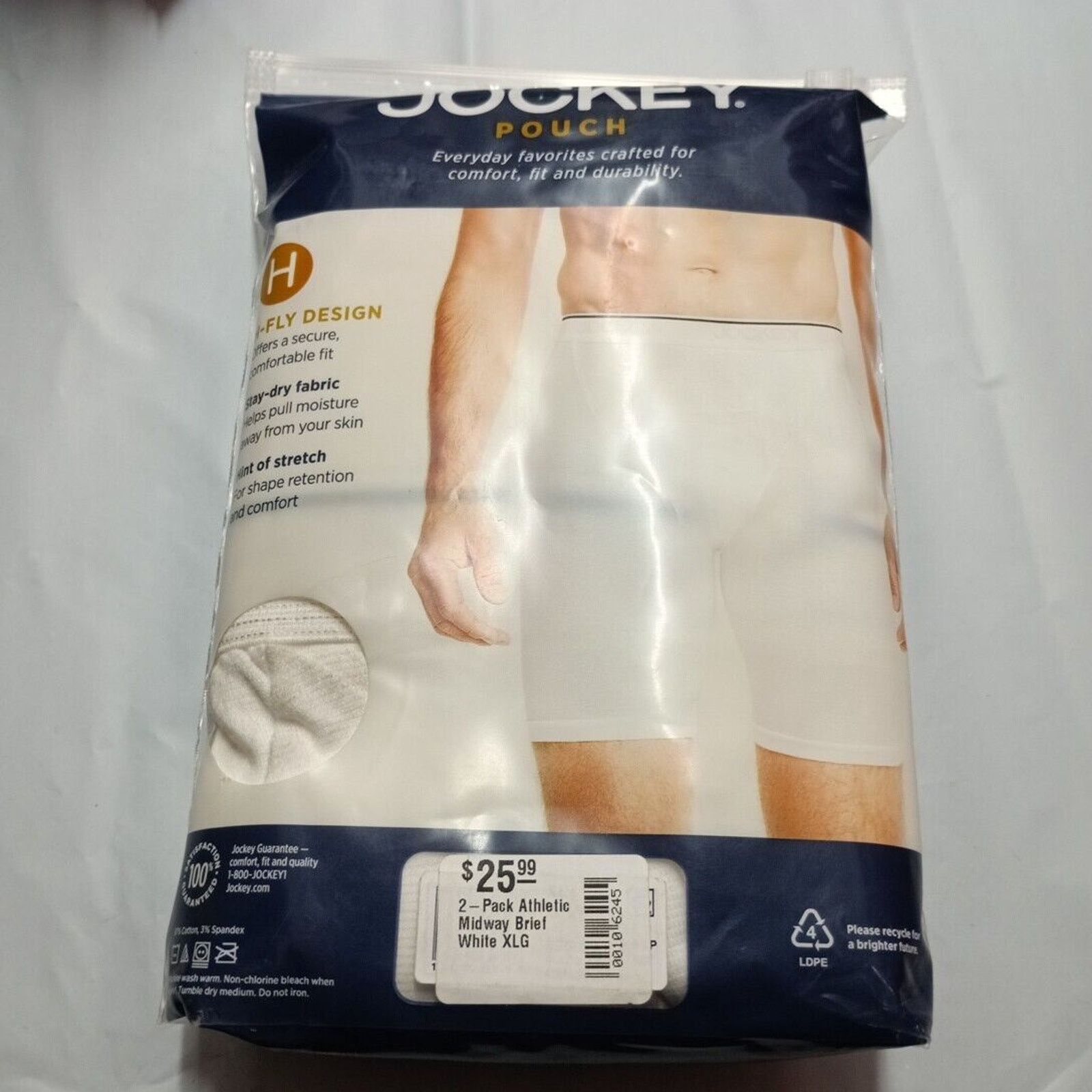 Jockey Jockey Men's Pouch 2 Midway Briefs White Size XL (40-42) Size 40 - 3 Thumbnail