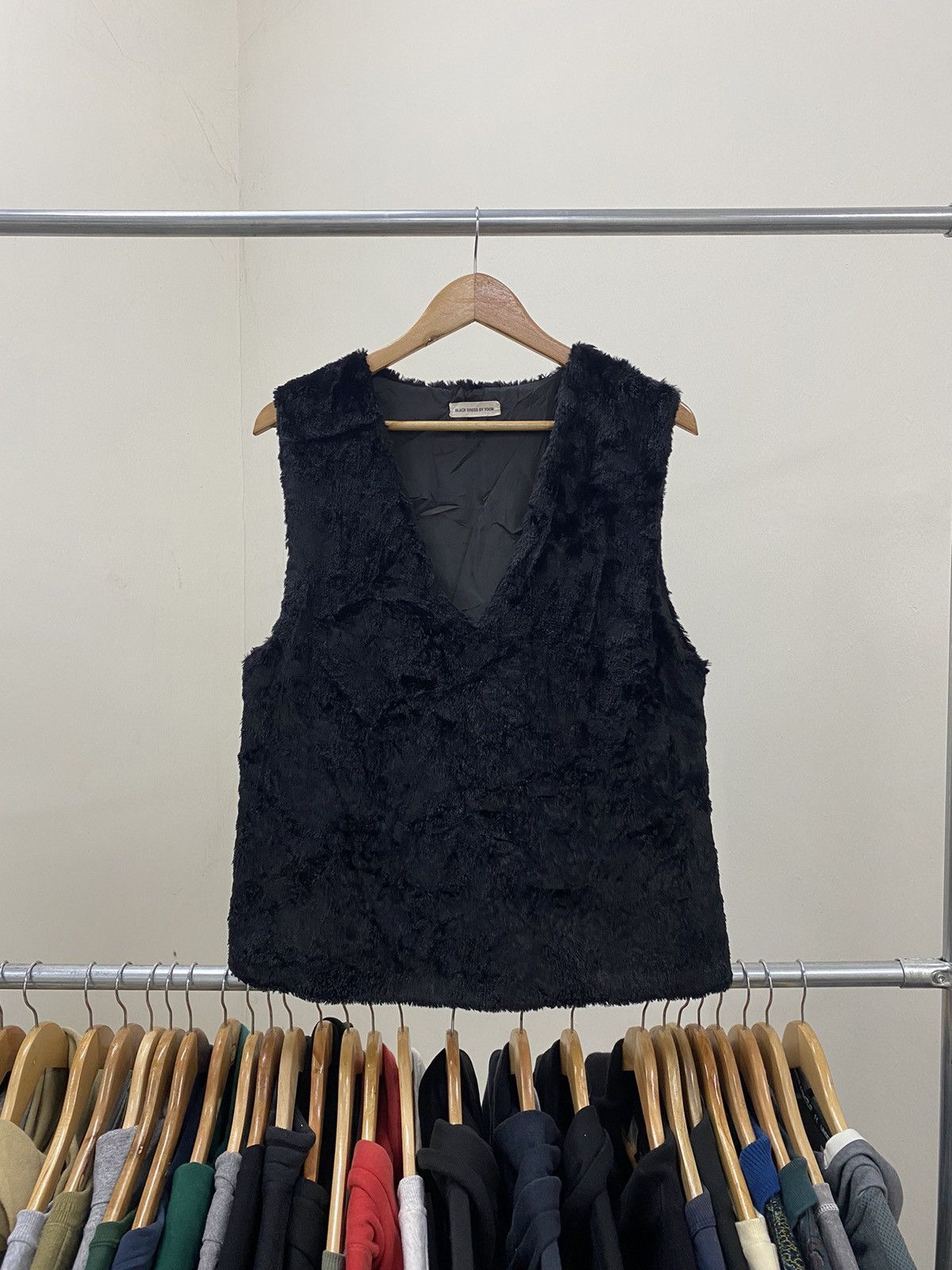 Designer × Japanese Brand × Vintage BLACK DRESS BY YOON FAUX FUR VEST HAIRY MOHAIR FLUFFY 90s Size M / US 6-8 / IT 42-44 - 1 Thumbnail