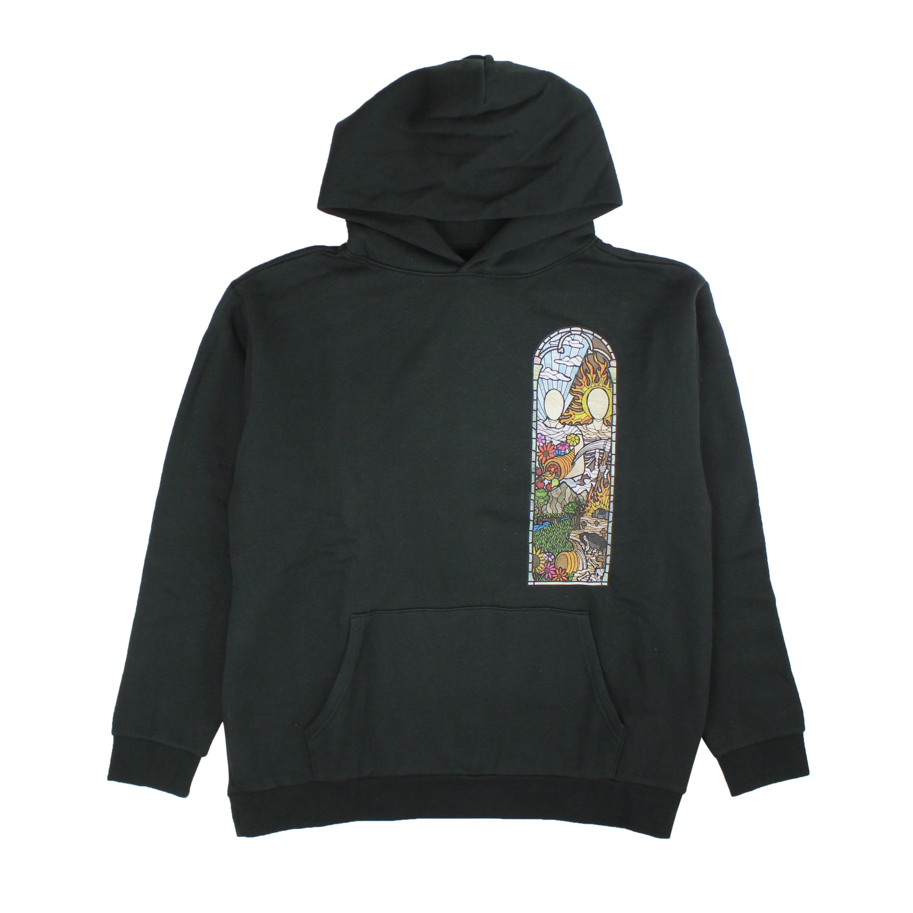 image of Who Decides War Stained Glass Hoodie Size M, Men's