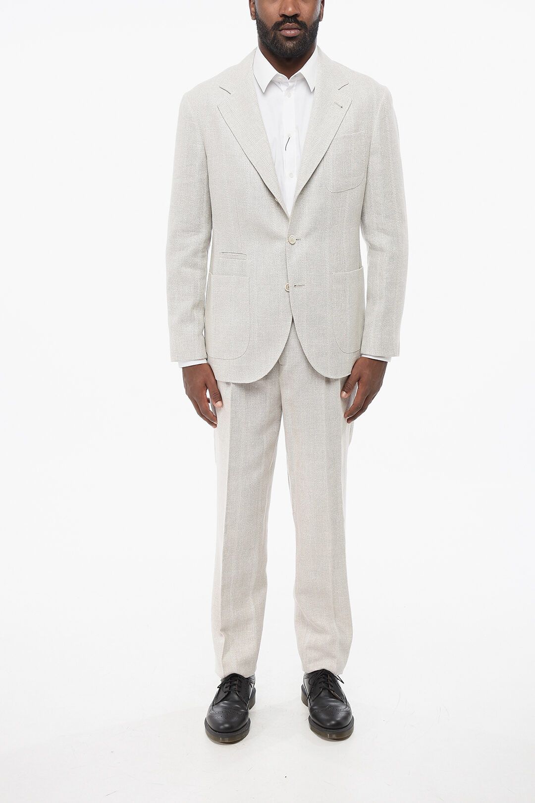 Brunello Cucinelli og1mm0825 Double-pleated Linen Blend Pant in Grey Size US 40 / EU 56 - 4 Thumbnail