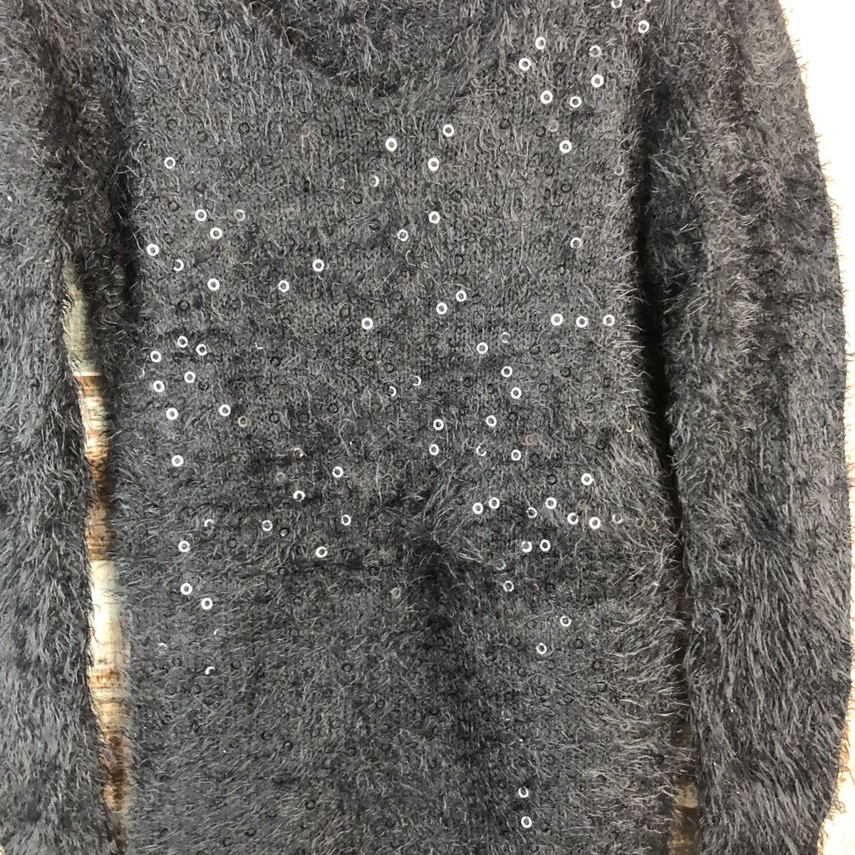 Homespun Knitwear × Japanese Brand DL Chuxxx Black mohair shaggy fur Knitwear #C050 Size S / US 4 / IT 40 - 9 Thumbnail