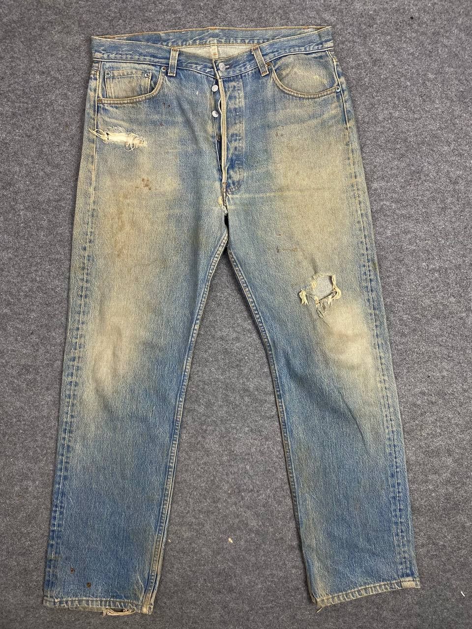 Levi's vintage levis 501-0000 distressed denim nice design Size US 38 / EU 54 - 8 Thumbnail