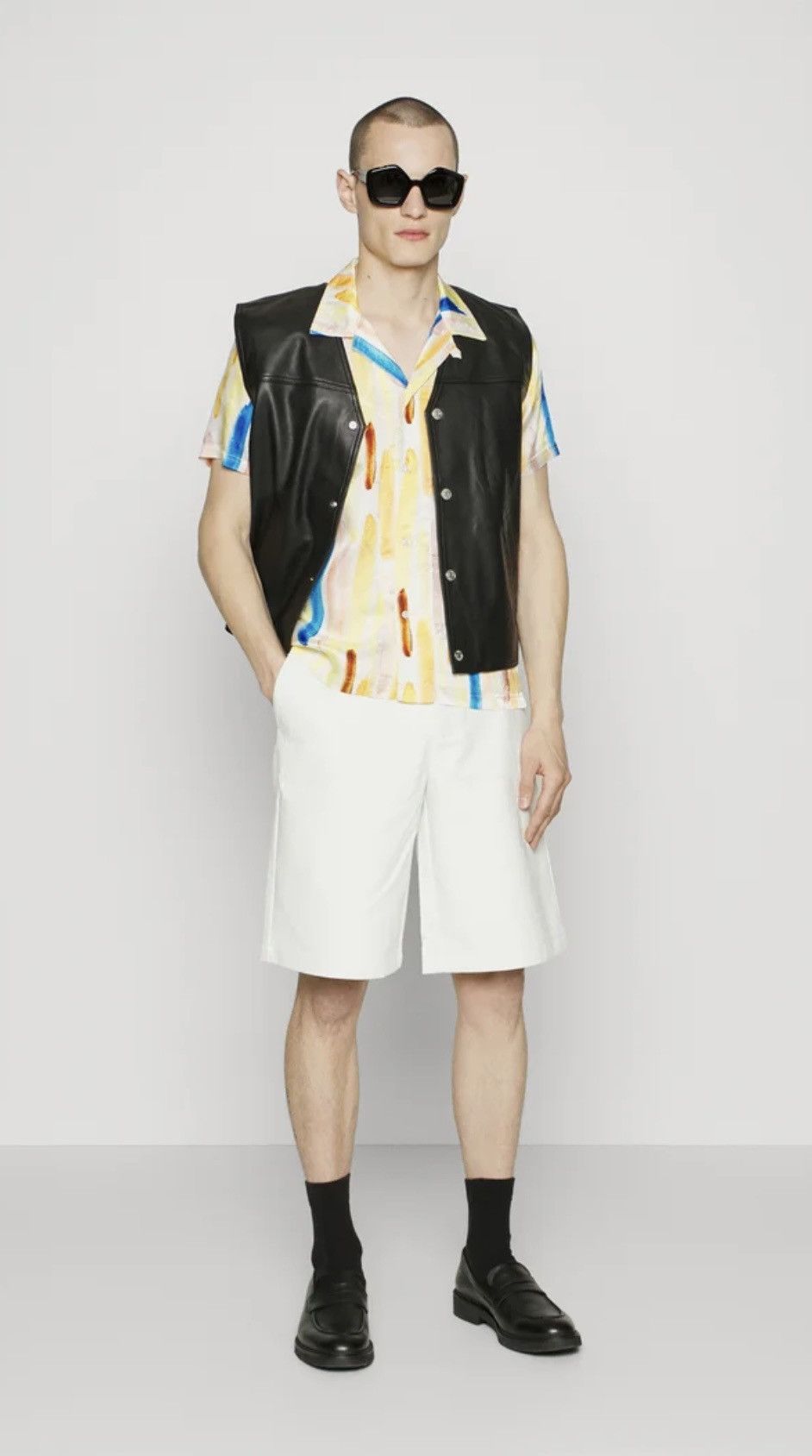 Han Kjobenhavn SS21 !DS! Han Kjobenhavn White Croc Suit Wide Leg Shorts Size US 32 / EU 48 - 2 Thumbnail