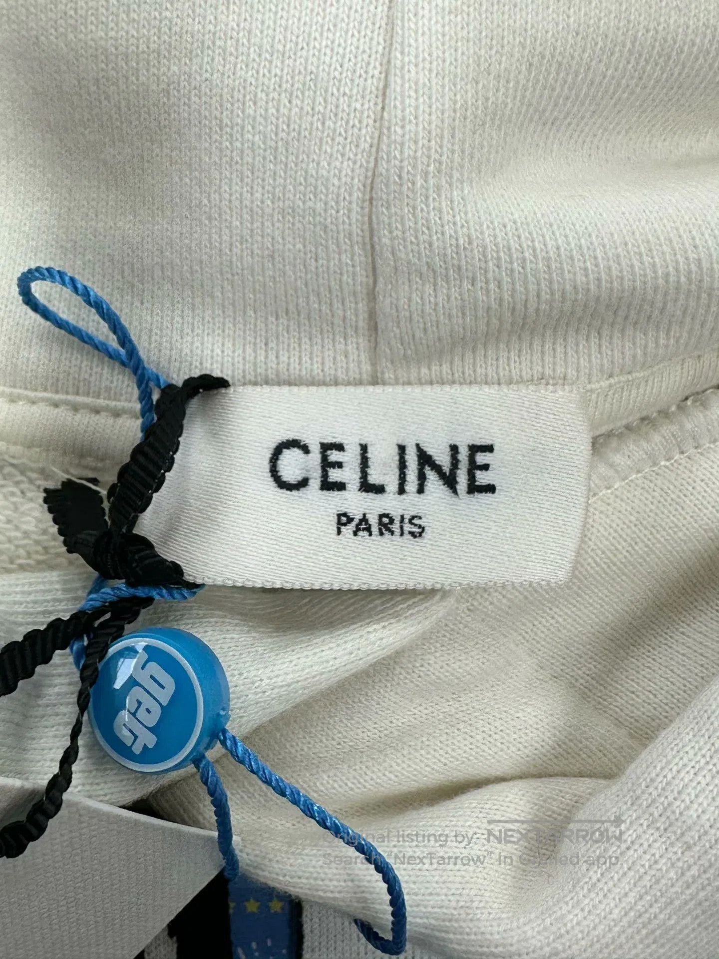 Celine CELINE White Drawstring Logo Hooded Sweatshirt| Size US S / EU 44-46 / 1 - 3 Thumbnail