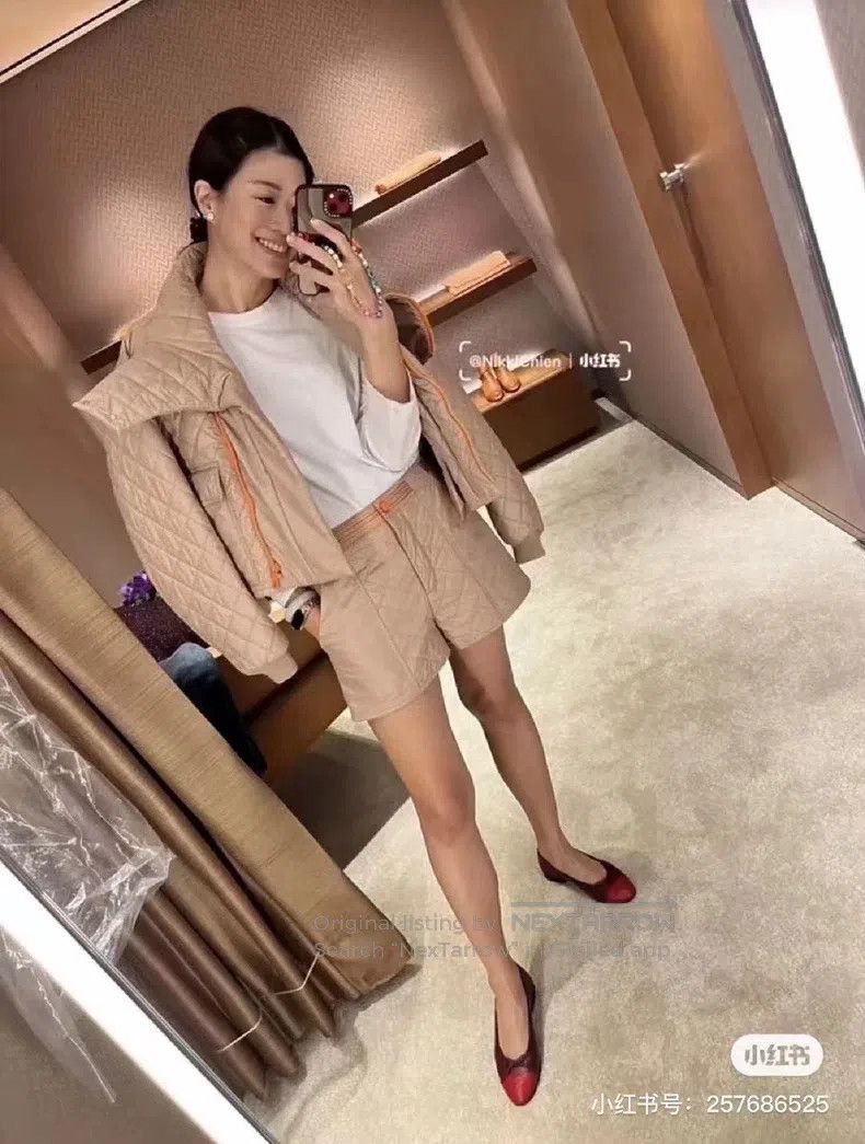 Hermes Hermes Khaki diamond-patterned cotton coat Size XS / US 0-2 / IT 36-38 - 6 Thumbnail