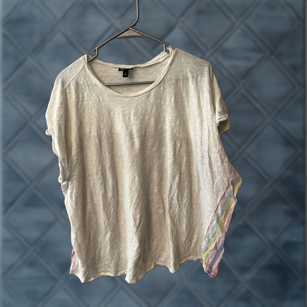 Torrid Torrid White Rainbow Back Mixed Tee 2X Women T-Shirt Plus Size Rainbow White 2X Womens Tee Size XXL / US 16-18 / IT 52-54 - 1 Thumbnail