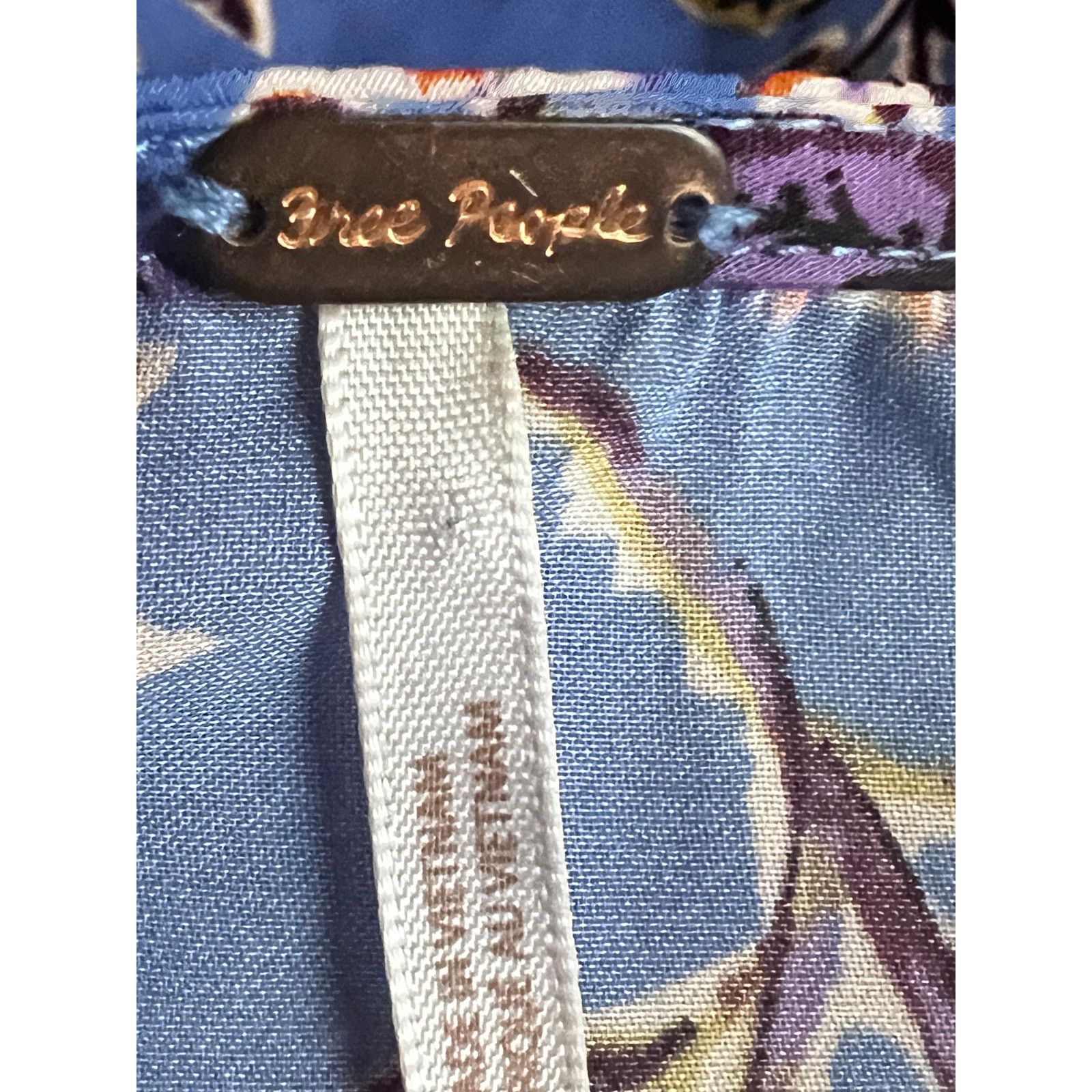 Free People Free People Santiago Blue Floral Boho Peasant Crop Top Large Size L / US 10 / IT 46 - 6 Thumbnail