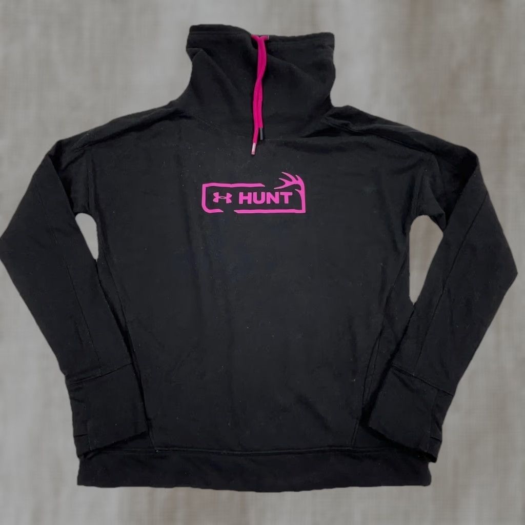 Under Armour Under Armour Sweatshirt Women M Black Pink Turtle Neck Pullover Fleece Logo Cotton Blend Regular Thermal All Seasons Sports Outdoors Size M / US 6-8 / IT 42-44 - 1 Thumbnail