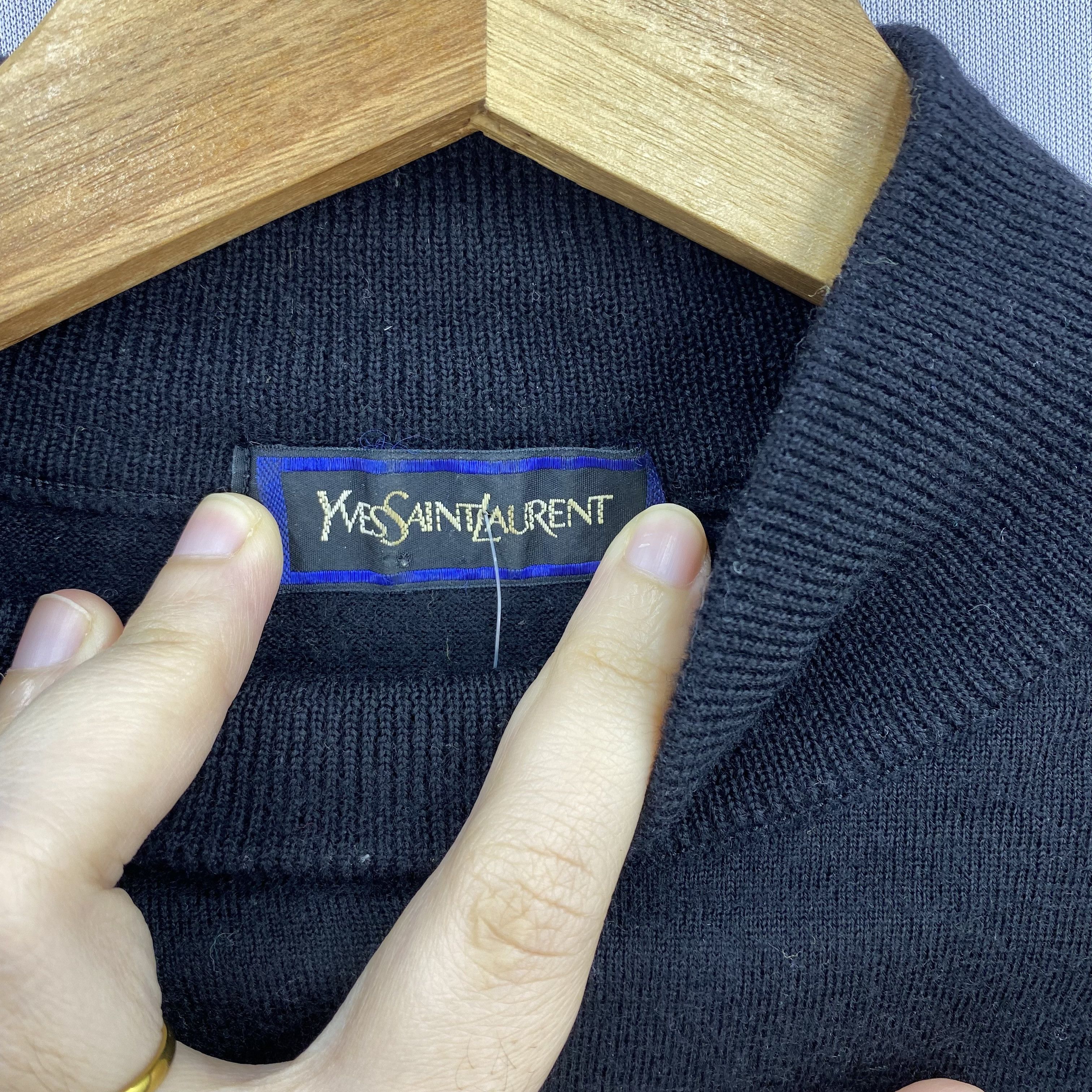 Japanese Brand Vintage Yves Saint Laurent Mock Neck Sweater YSL Knit Wool Size US M / EU 48-50 / 2 - 5 Thumbnail