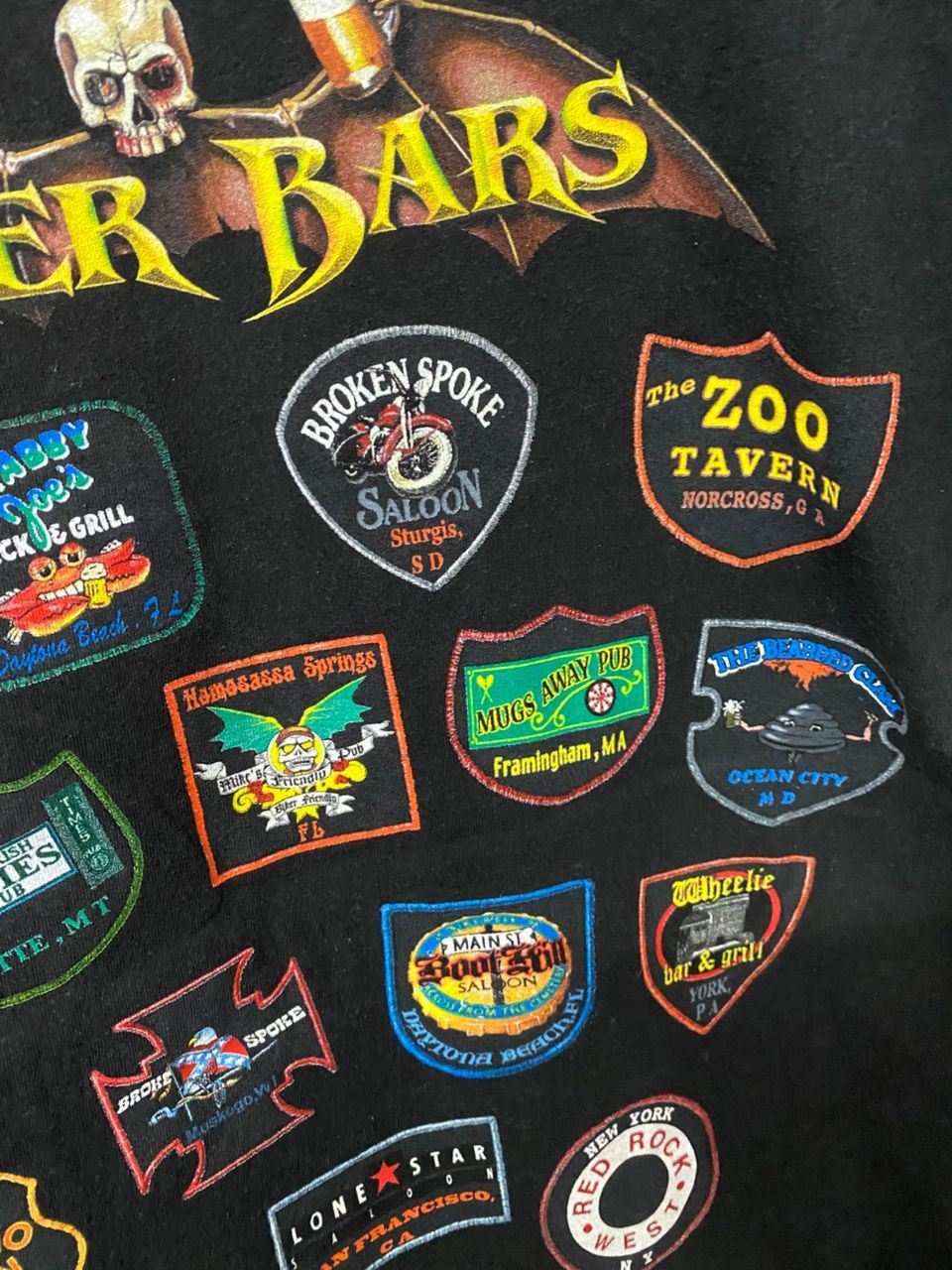 Vintage Vintage 90s Famous Biker Bars Motorcycles Racing Tshirt Size US L / EU 52-54 / 3 - 4 Thumbnail