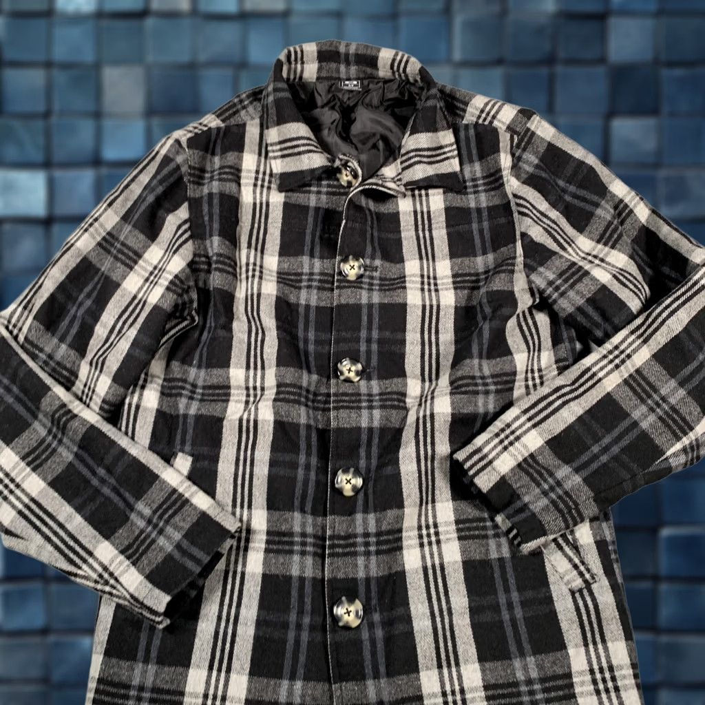 Oakley Oakley Jacket Womens Small Black Gray Plaid Button Front Wool Blend Long Coat Size S / US 4 / IT 40 - 1 Thumbnail