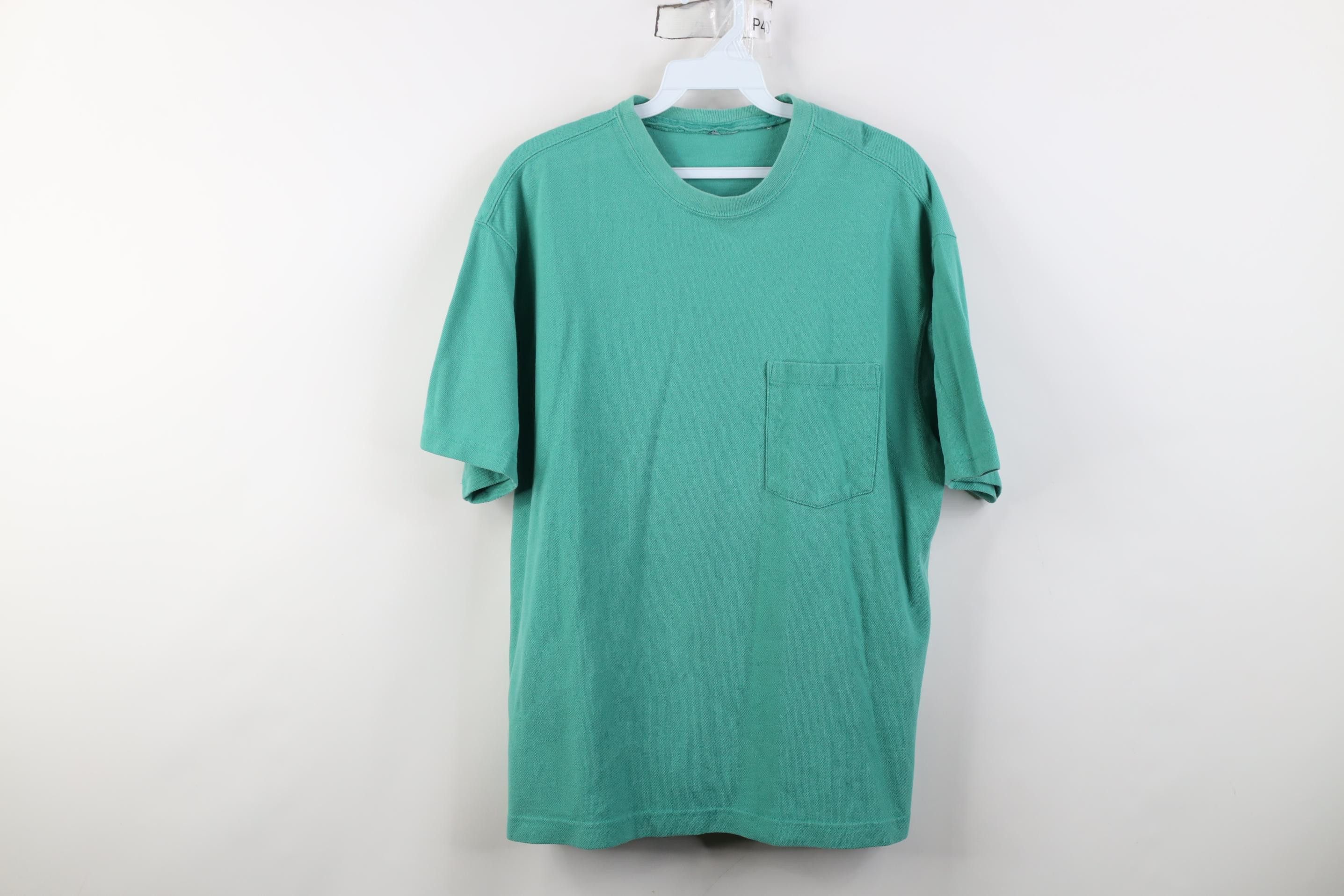 Vintage Vintage 90s Streetwear Pique Cotton Knit Pocket T-Shirt Size US M / EU 48-50 / 2 - 1 Thumbnail