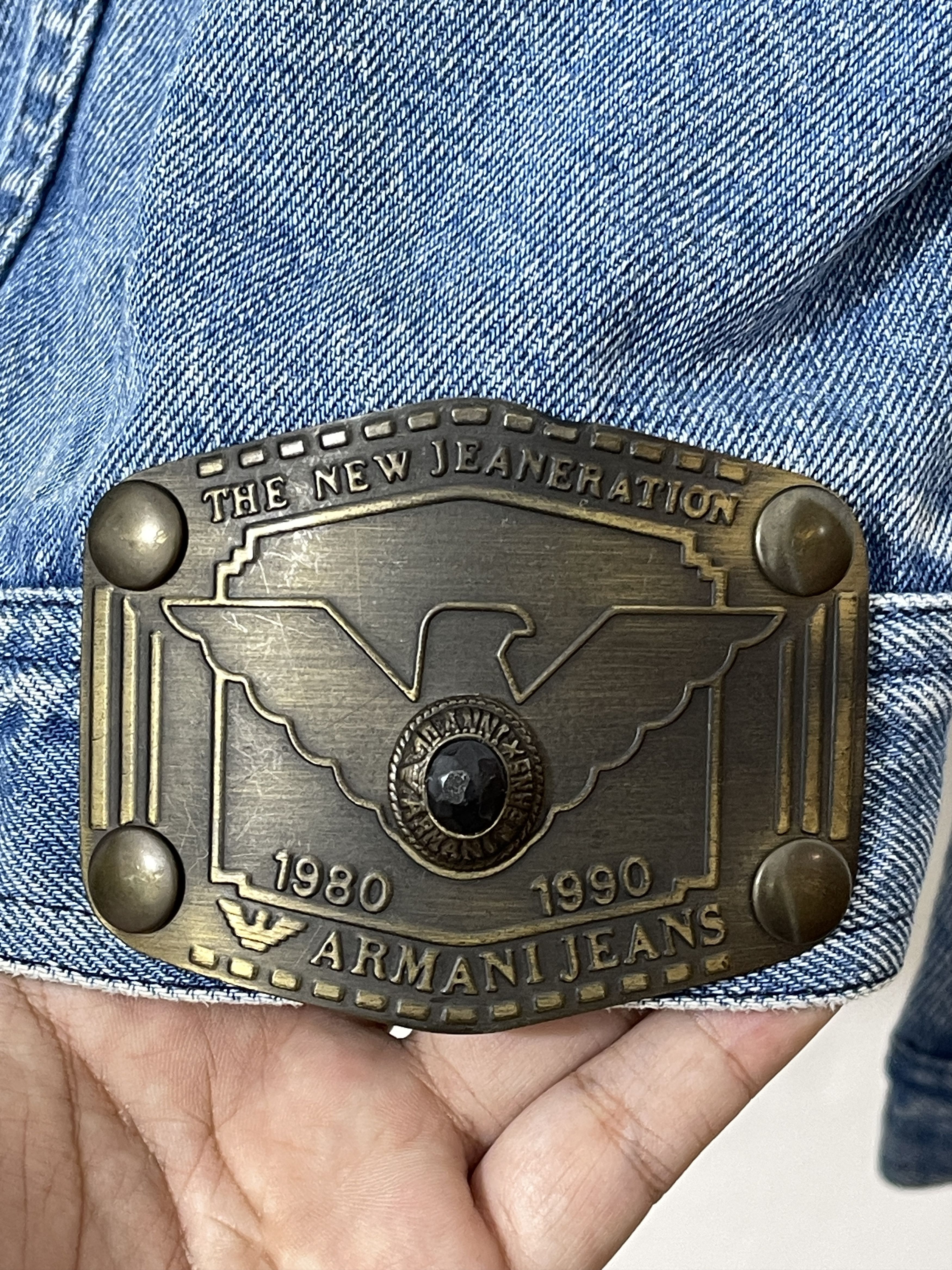 Armani Vintage 80s Armani Jeans Archive 10th Anniv Denim Jacket Size US S / EU 44-46 / 1 - 6 Thumbnail