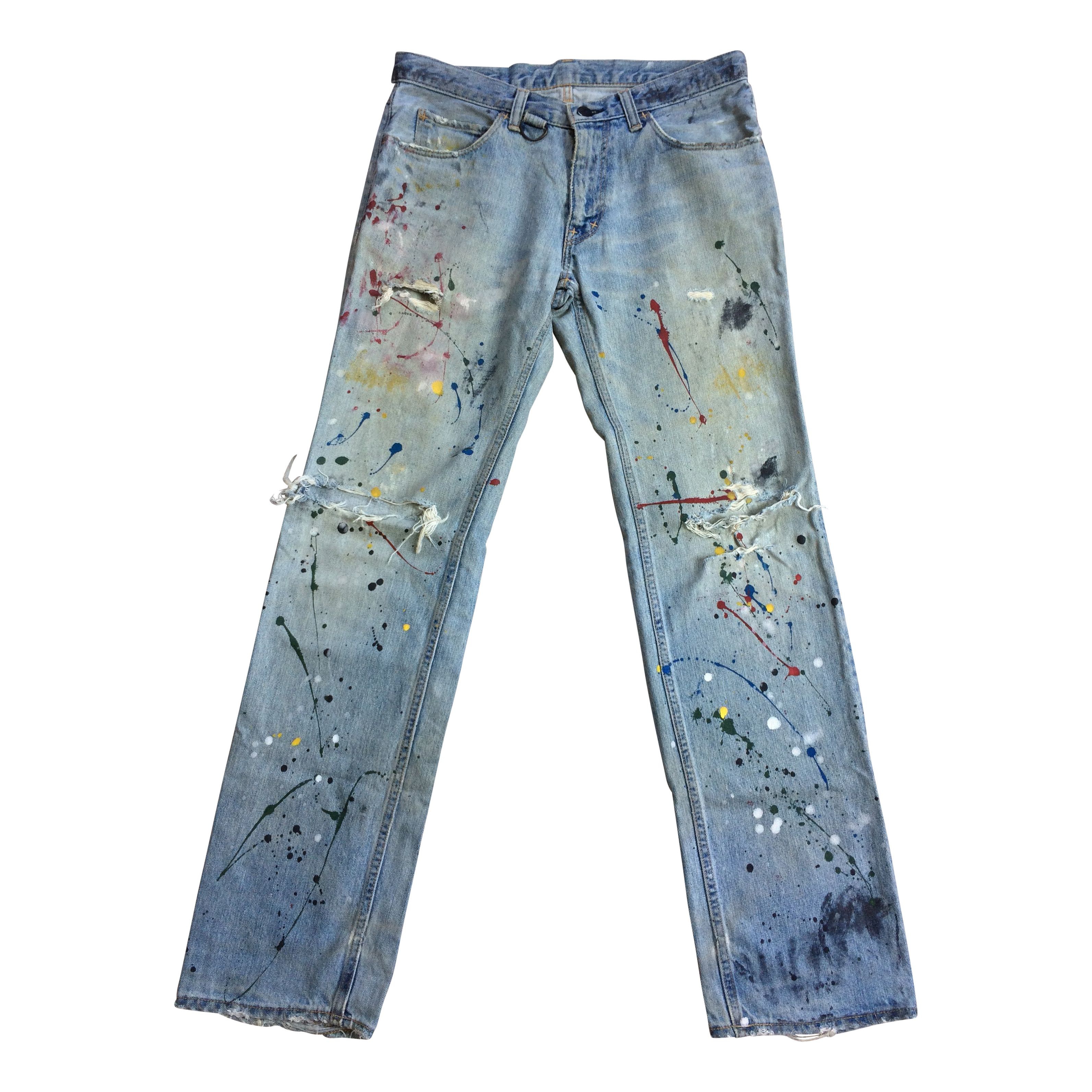 Number (N)ine SS06 Painted Denim Size US 30 / EU 46 - 1 Thumbnail