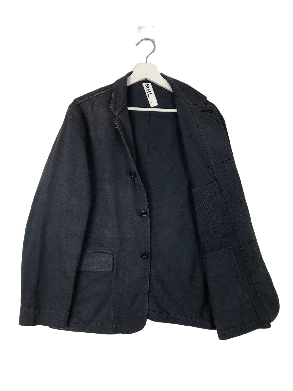 Margaret Howell 💥 MHL MARGARETT HOWELL SHAWL COLAR NAVY JACKET Size US M / EU 48-50 / 2 - 5 Thumbnail