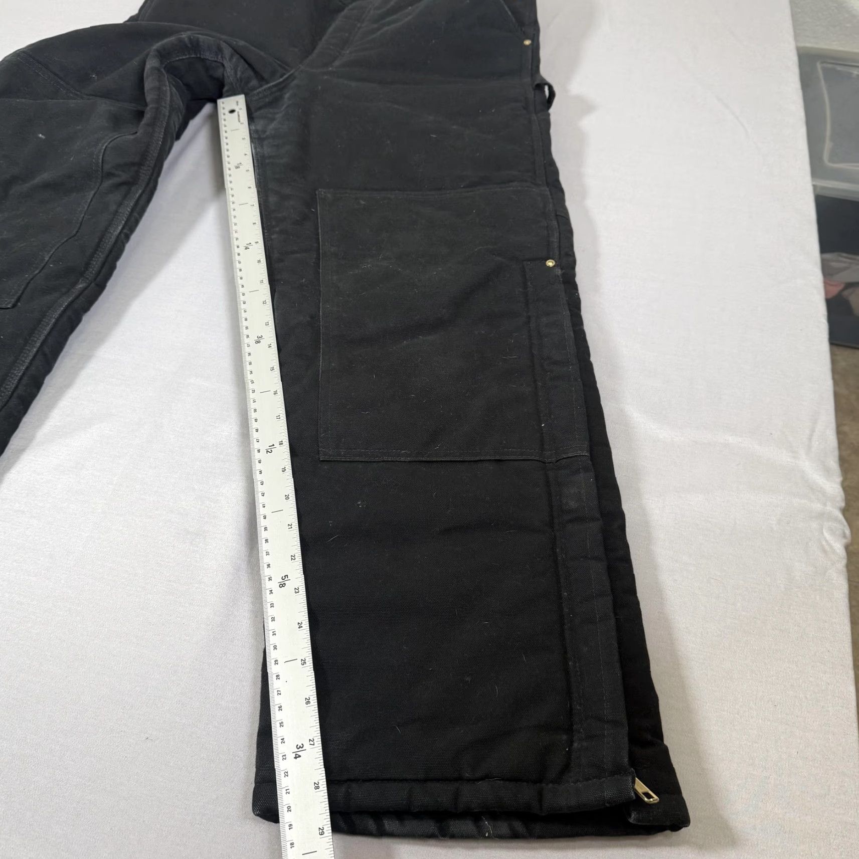 Carhartt VINTAGE Carhartt Overalls Men 32x30 Black Insulated Canvas Bib Double Knee Pants R03 BLK Size US 32 / EU 48 - 6 Thumbnail