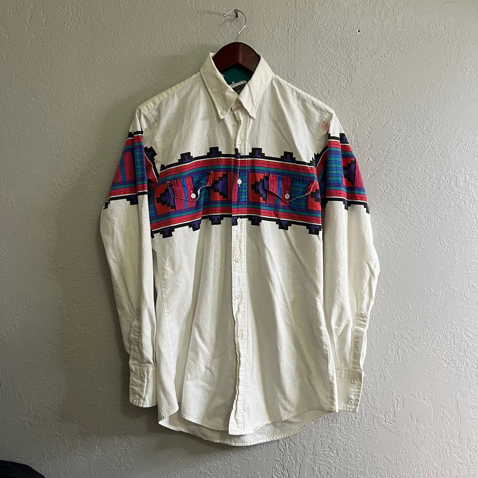 Vintage VTG Roper Western Shirt Mens M Aztec Cowboy Western 90s USA Size US M / EU 48-50 / 2 - 2 Thumbnail