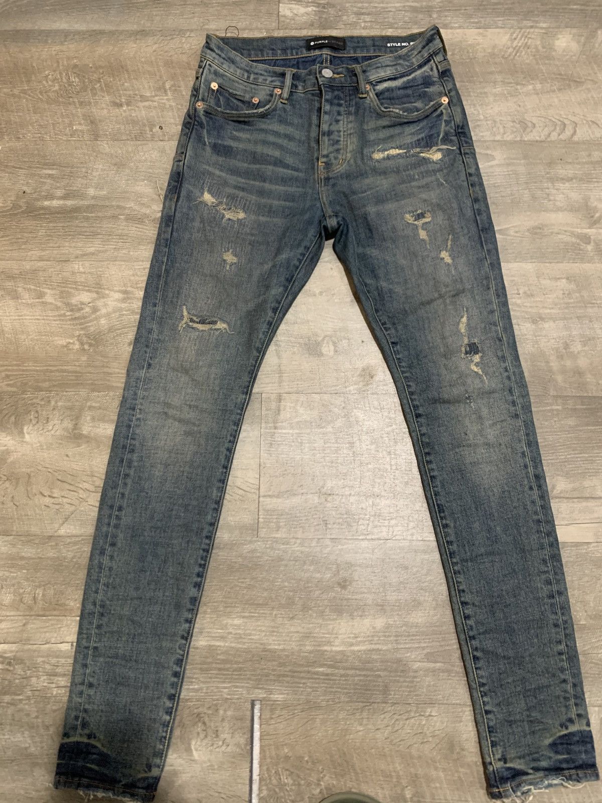 Purple Brand Jeans (Distressed+red patches)