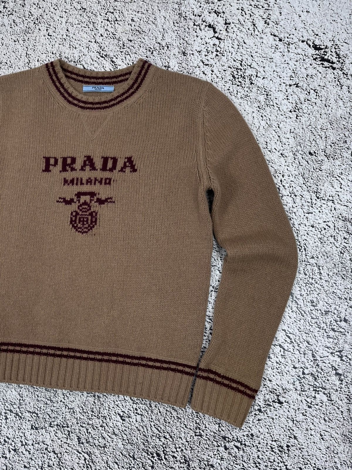Prada Prada Milano Cashmere Wool Knit Sweater Brown Logo Size XS / US 0-2 / IT 36-38 - 4 Thumbnail