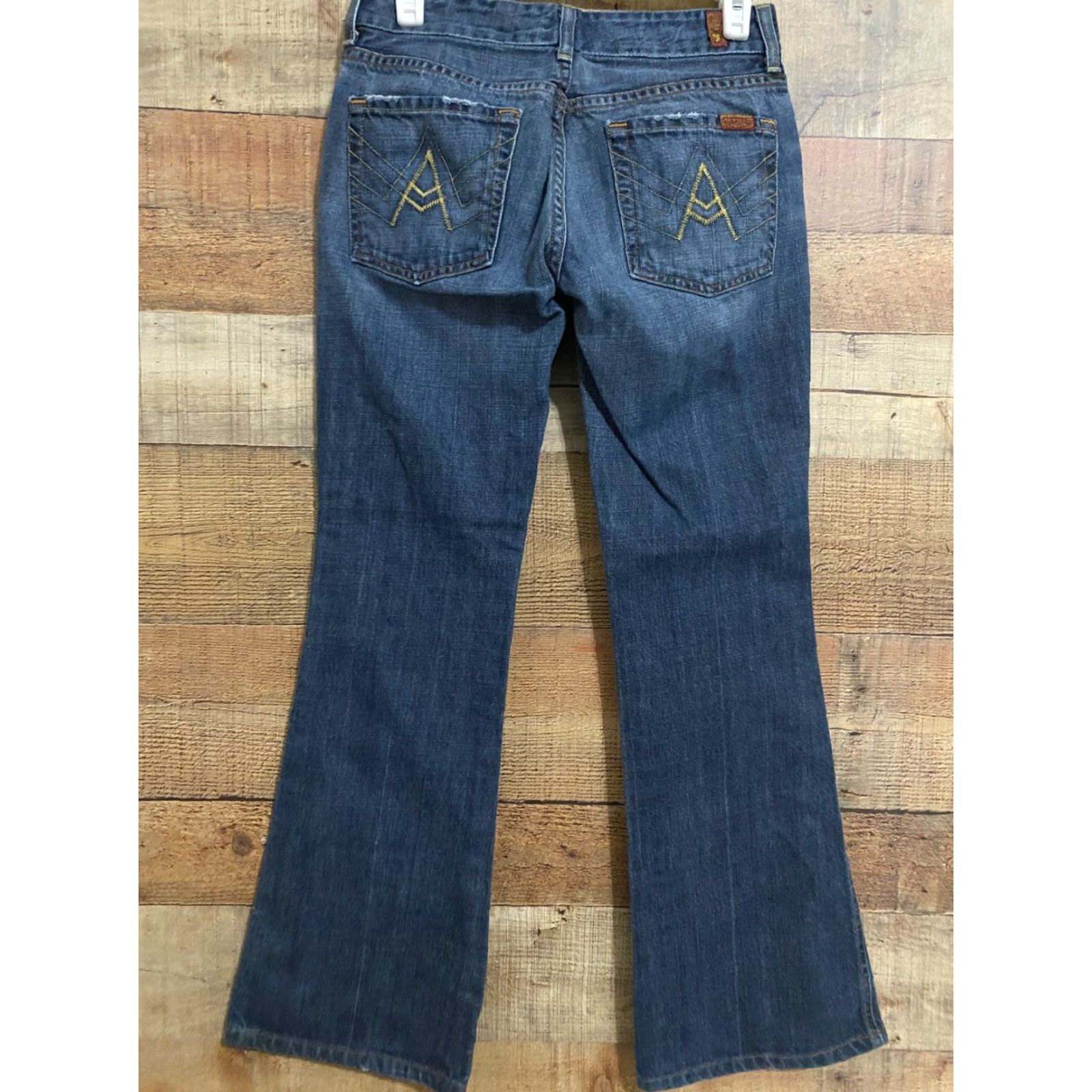 7 For All Mankind 7 for all Mankind A Pocket Boot Cut Stretch Dark Blue Jeans Size 27 Women's Size 24" / US 00 / IT 34 - 2 Thumbnail
