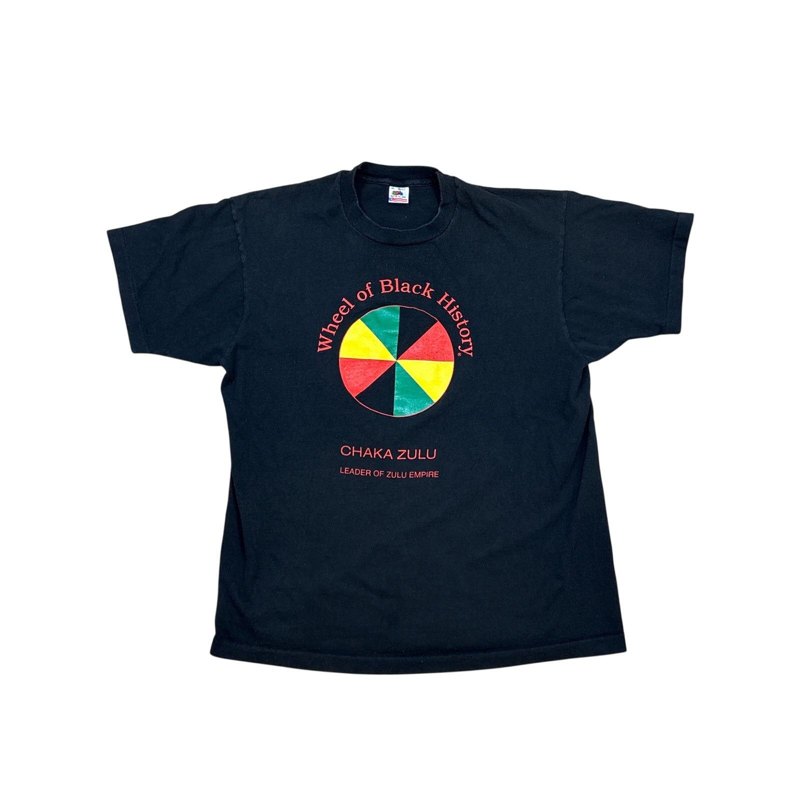 Fruit Of The Loom Vtg Wheel of Black History Chaka Zulu Leader XL shirt Size US XL / EU 56 / 4 - 1 Thumbnail