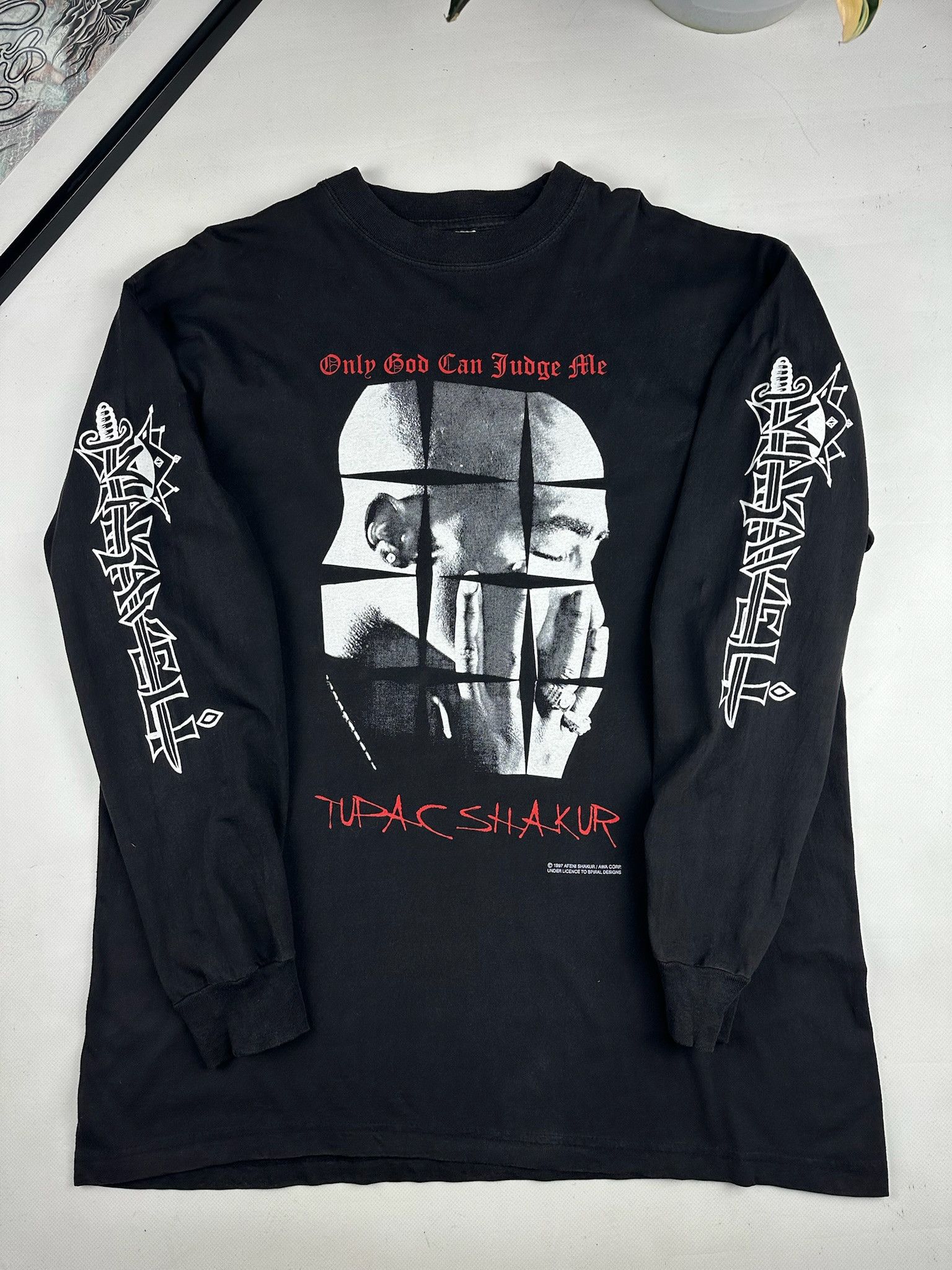Vintage Vintage Tupac Rap Tee longsleeve Size US XL / EU 56 / 4 - 1 Thumbnail